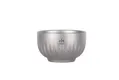 Ti-KING 350ml titanium double-walled camping bowl with premium lightweight construction and elegant vertical stripe design