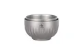 Ti-KING 500ml large titanium double-walled bowl, perfect for outdoor meals, featuring a stylish stripe pattern and durable build