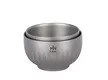 Ultra-light Ti-KING 500ml titanium camping bowl with double-layer insulation and elegant stripe aesthetics for backpackers