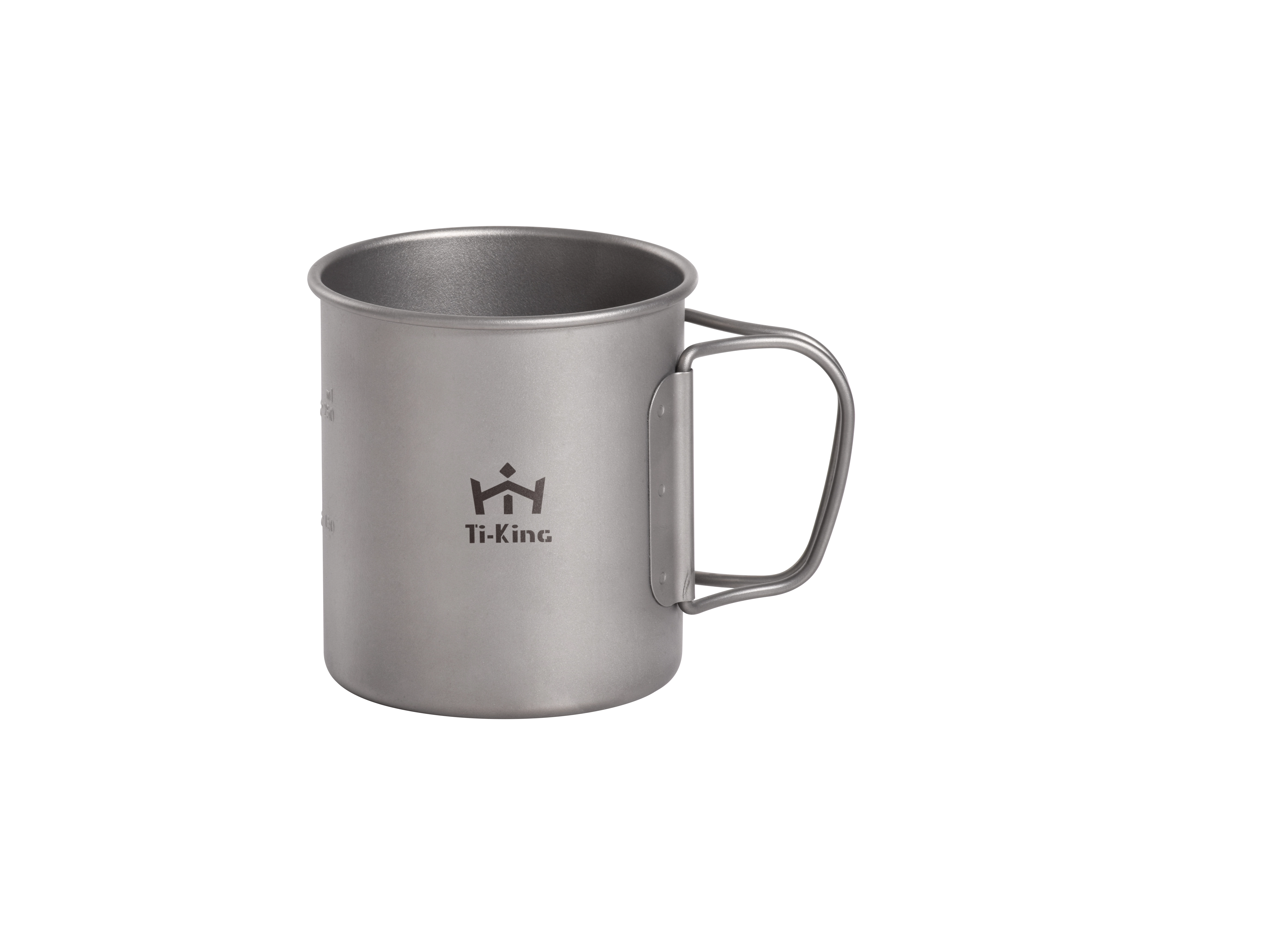 Titanium single-walled cup with D-shaped folding handle lightweight & sturdy non-toxic open fire cooking for outdoor use 1