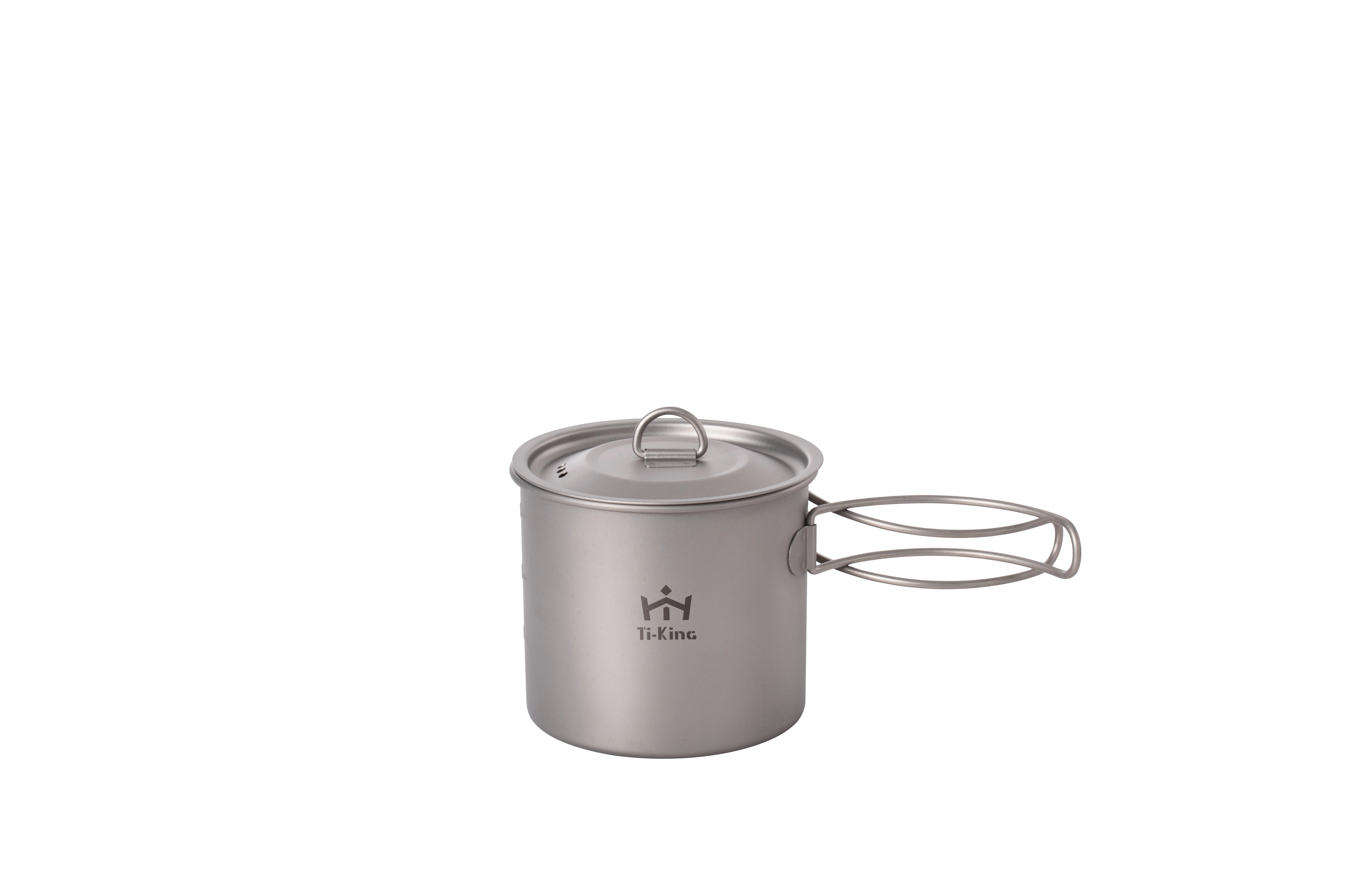 Titanium single-walled cup with swing out folding handle  lightweight & sturdy non-toxic open fire 1