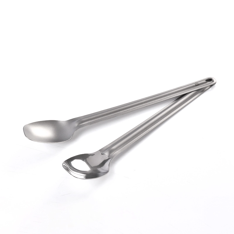 Titanium sand-blasting finish long spoon ultralight & non-toxic tableware 1