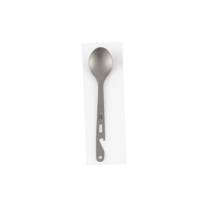 Titanium multifunctional spoon with bottle opener for outdoor 1