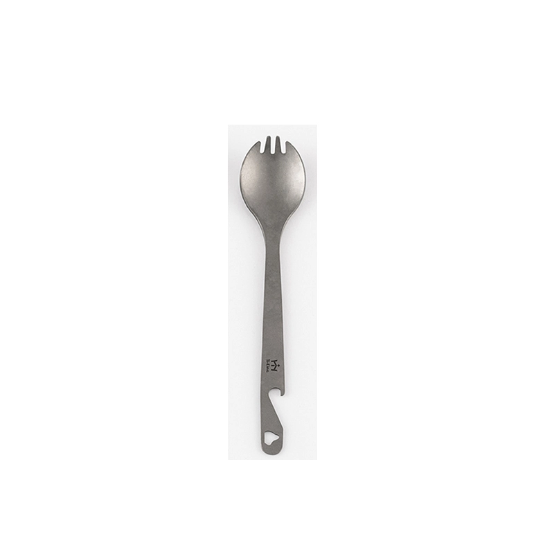 Titanium multifunctional spork with bottle opener for outdoor hiking 1
