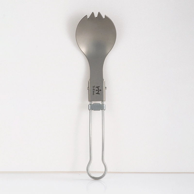 Titanium healthy lightweight folding spork for outdoor camping hiking 1