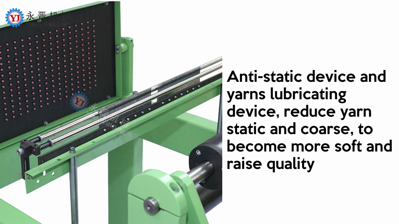 A new design of revolving yarns cone automatic positioning structure, save labor.