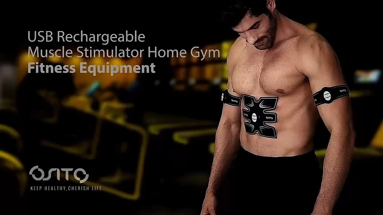 Wholesale TENS EMS Unit Vibrator 6 Pack Abs Stimulator Abdomen Muscle Toner Trainer Physiotherapy Massage 1