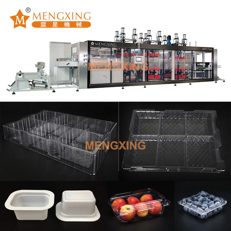Mengxing Punching Hole Vacuum Forming Food Package Products Machine with Cutting Function Thermoforming Machine 2