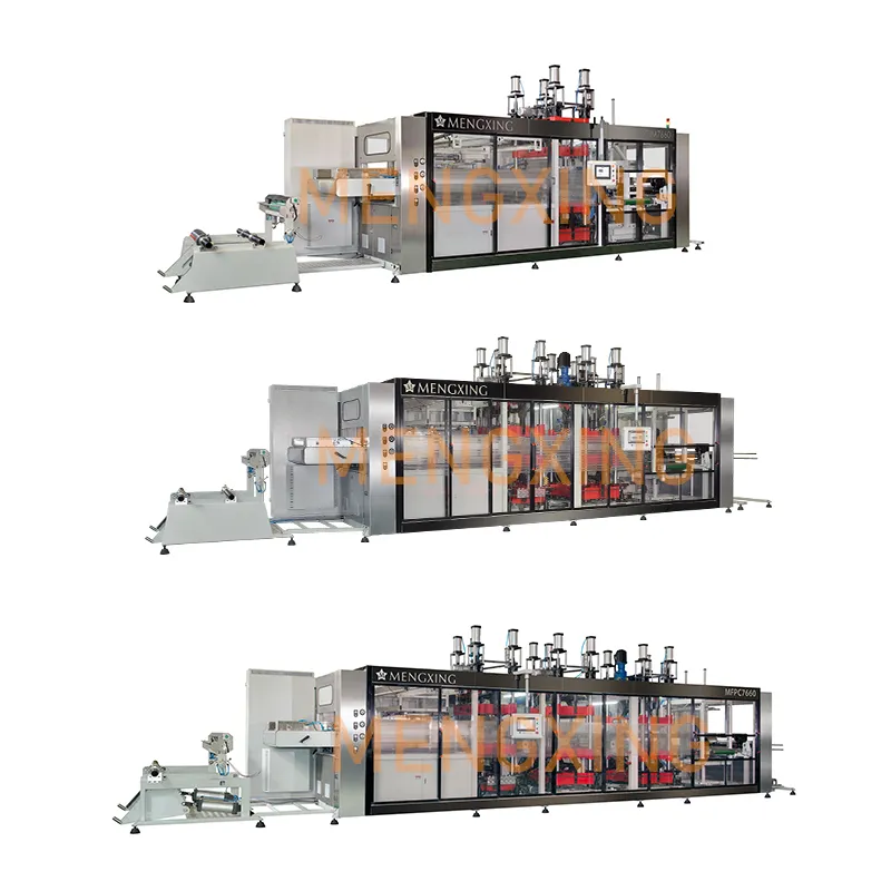 Hot Thermoforming Machine Automatic Fast Food Pan Disposable Box Pressure Vacuum Forming Machine Tray Making Machine