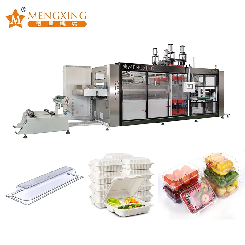 Plastic Thermoforming Machine Air Pressure Vacuum Pet PP PS Container Bowl Plate Lid Plastic 2 Stations Thermoforming Machine