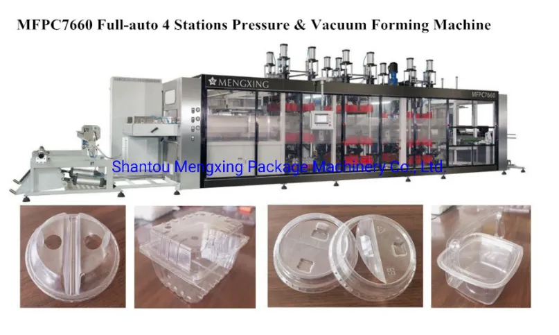 Mfpc 7660 Full-Auto 4 Stations Pressure & Vacuum Forming Machine