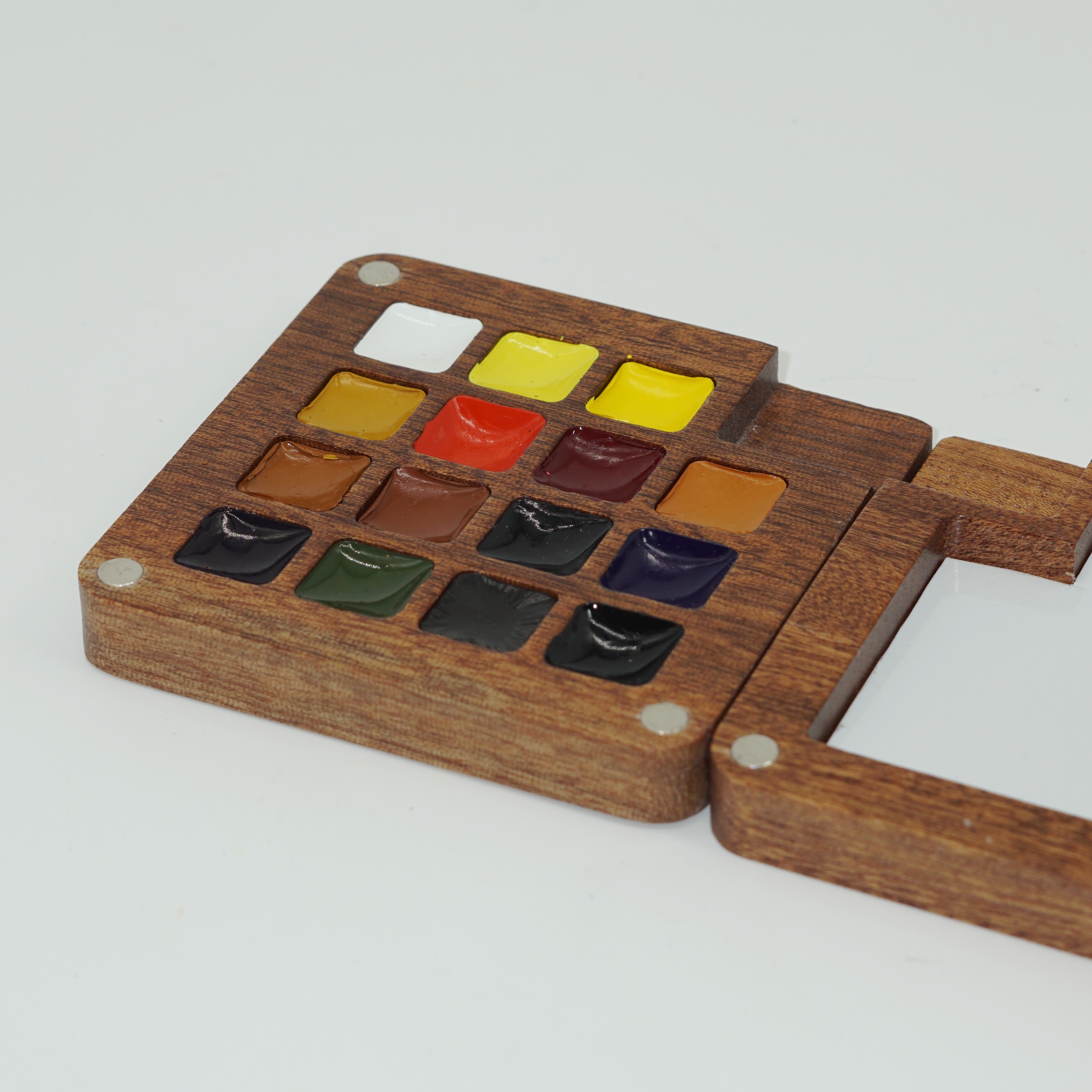High Quality Wholesale Custom Mini Wooden Solid Watercolor with Color Palette Easy To Take for Sketching 5