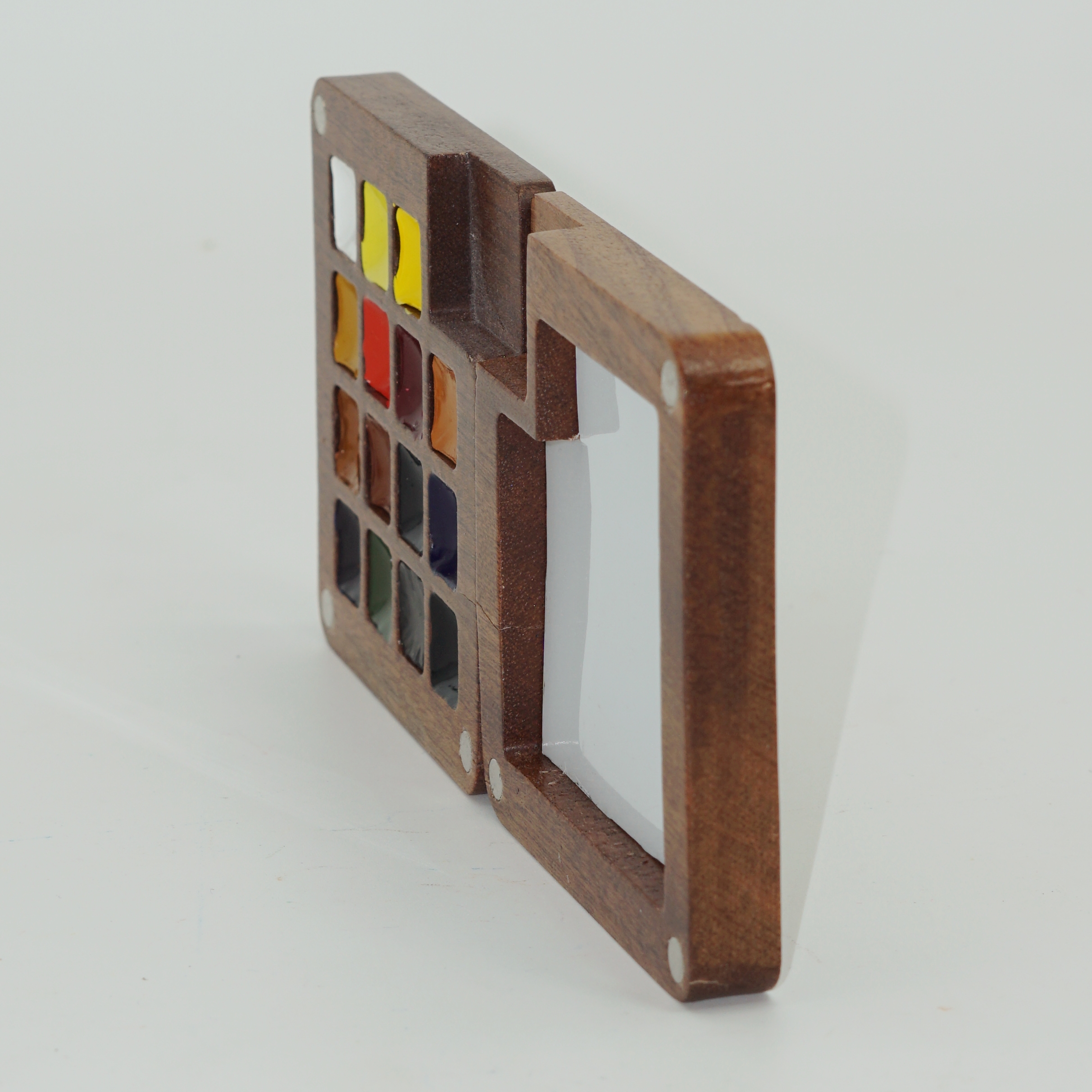 High Quality Wholesale Custom Mini Wooden Solid Watercolor with Color Palette Easy To Take for Sketching 6