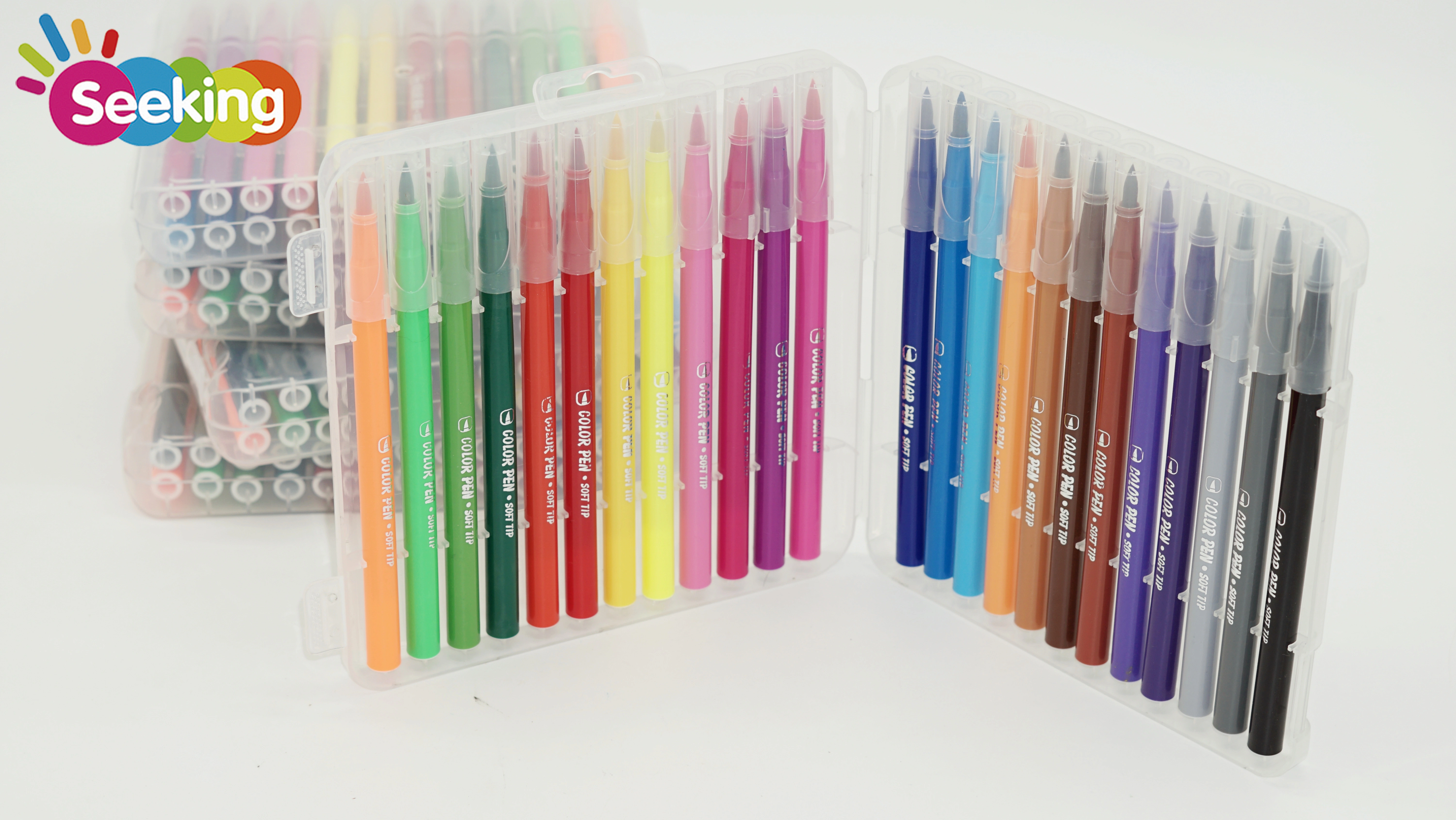 Bolígrafo de acuarela lavable con punta de pincel suave de 24 colores, caja de papelería, juego de regalo, proveedor personalizado al por mayor 1