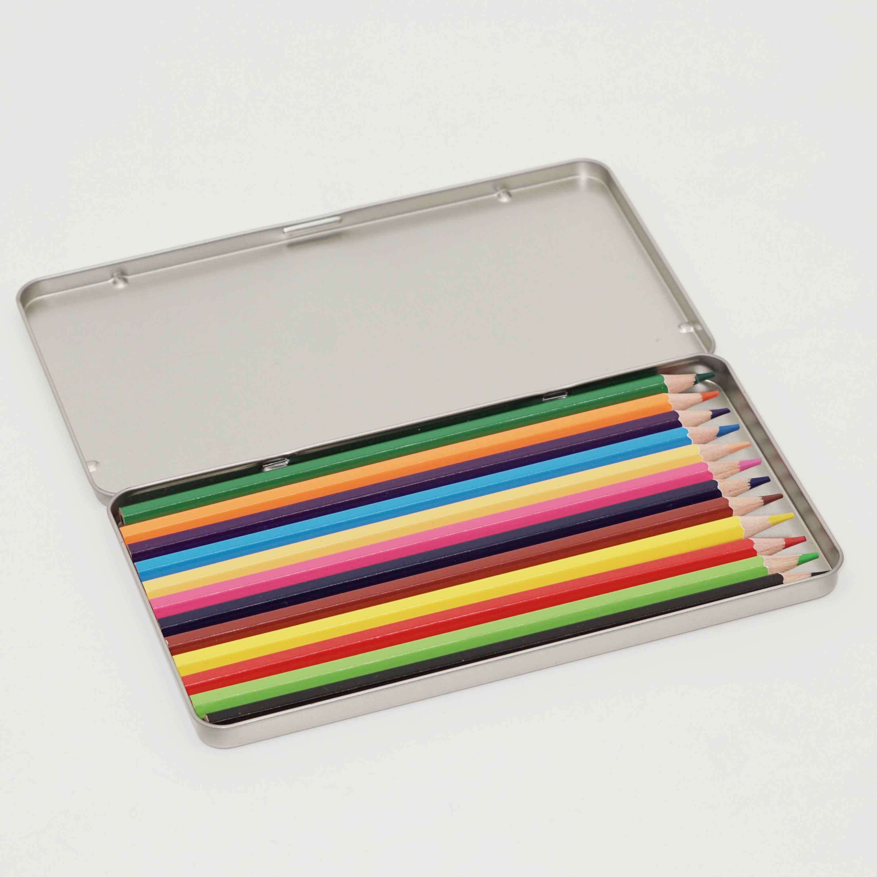 High Quality 12 Colors Colored Pencil Metal Box Stationery Gift Set Supplier Wholesale Custom Logo 2