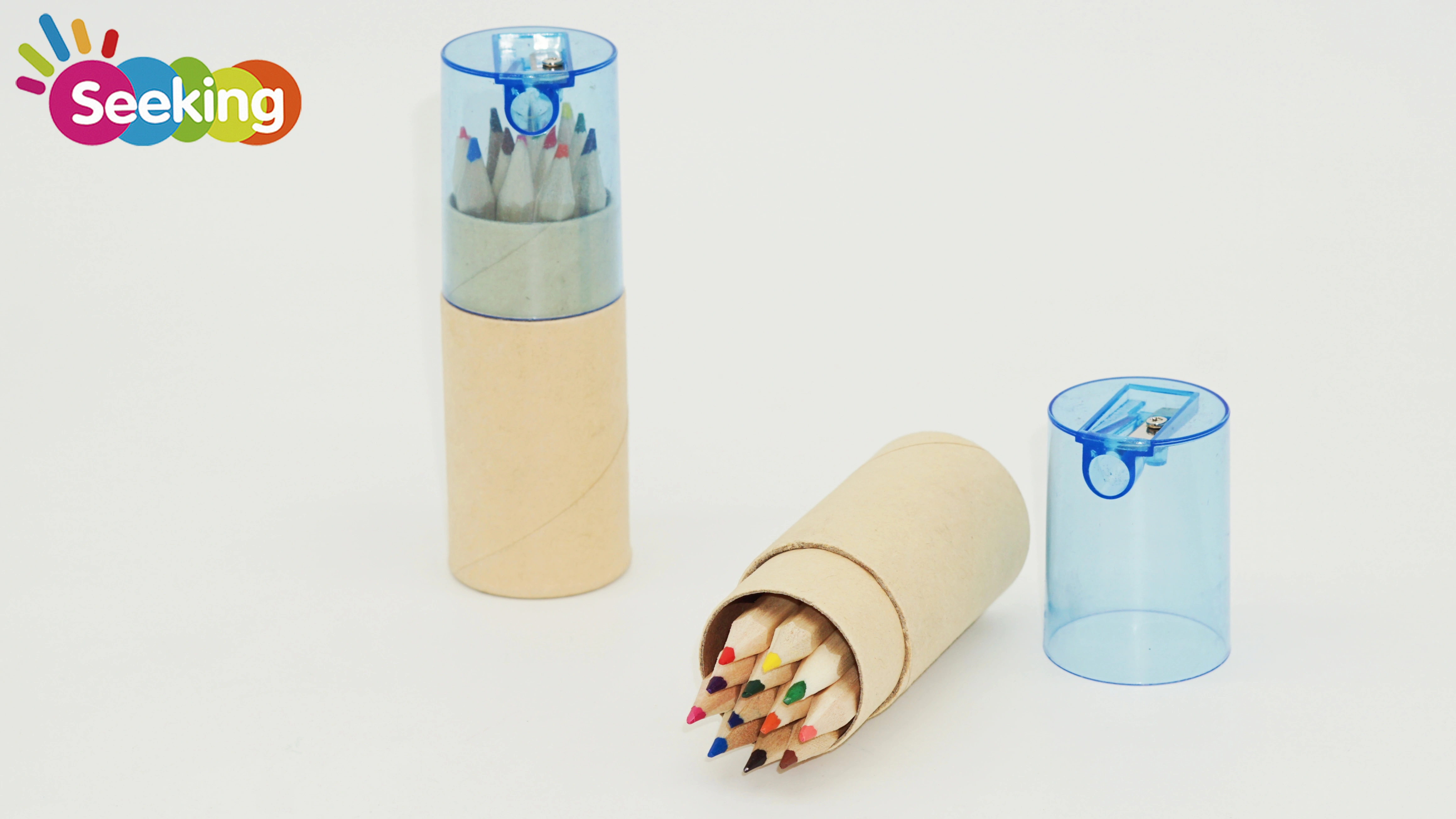 Juego de lápices de colores mini de 3,5 pulgadas y 12 colores con sacapuntas, precio de fábrica, con personalización. 1