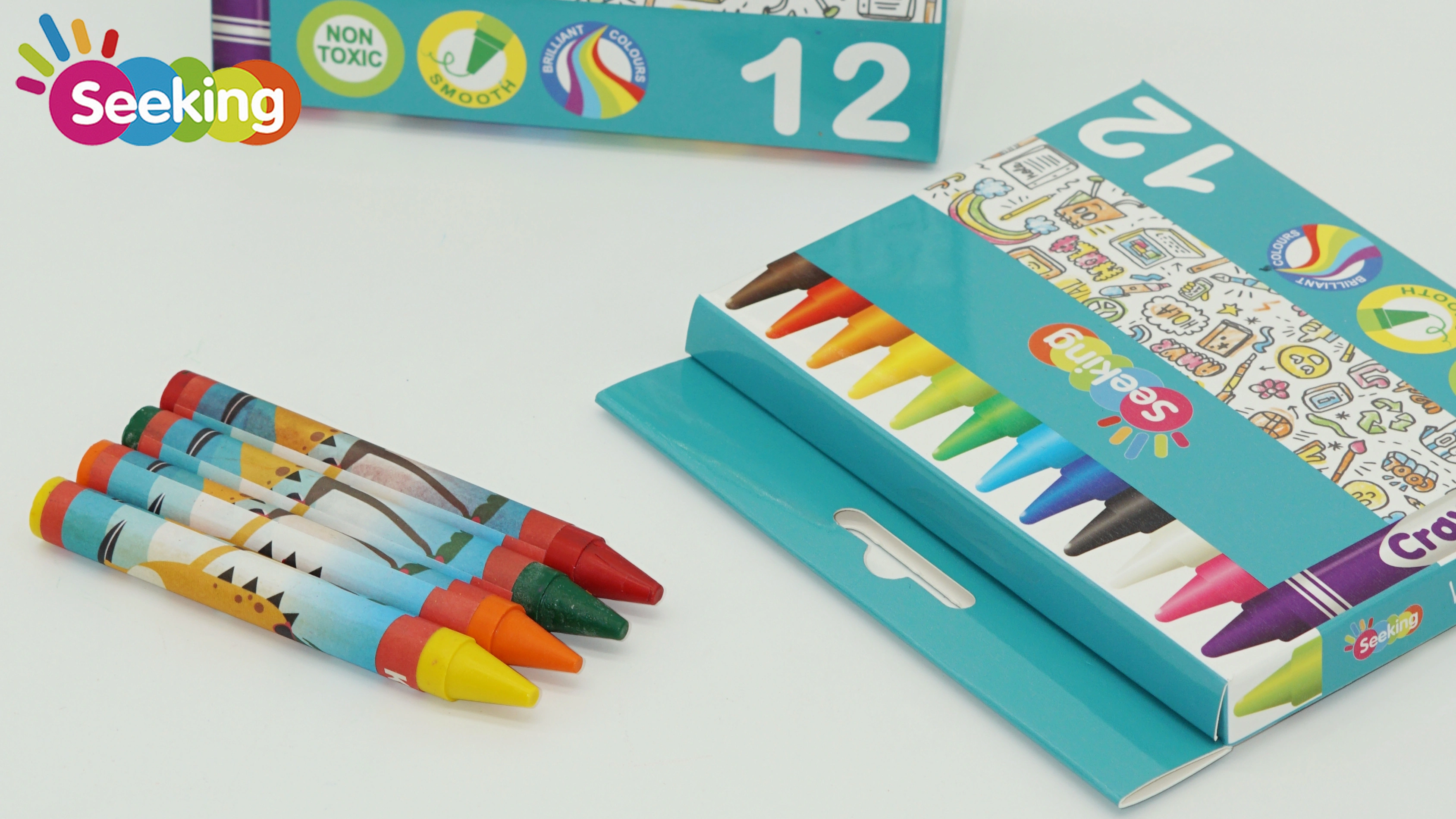 Crayones de cera de alta calidad, no tóxicos, para niños, de 6/12/24/36 colores, para mayoristas y personalización. 1