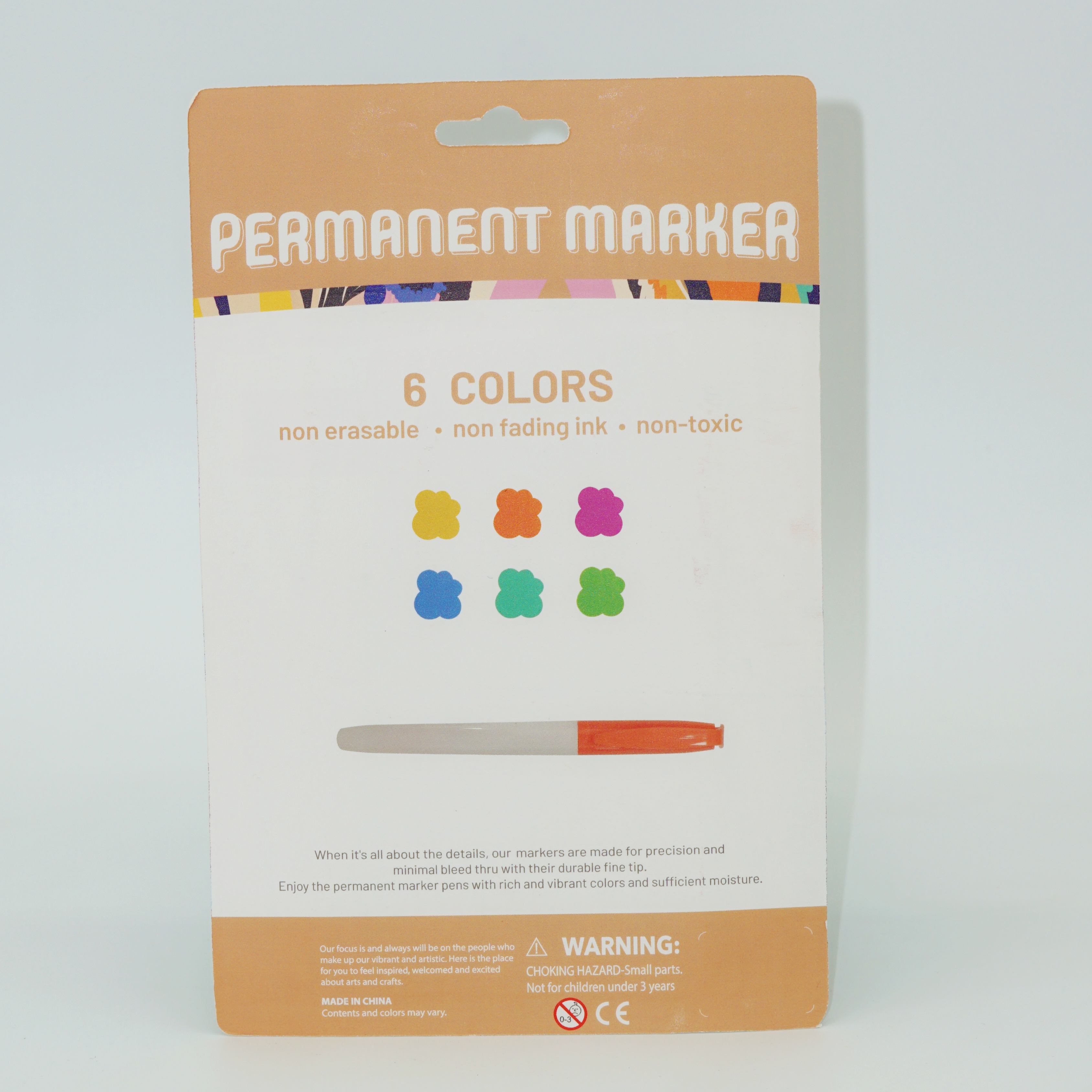 6 Colors Permanent Marker Pen with Clip Set Wholesale Customization Factory 3