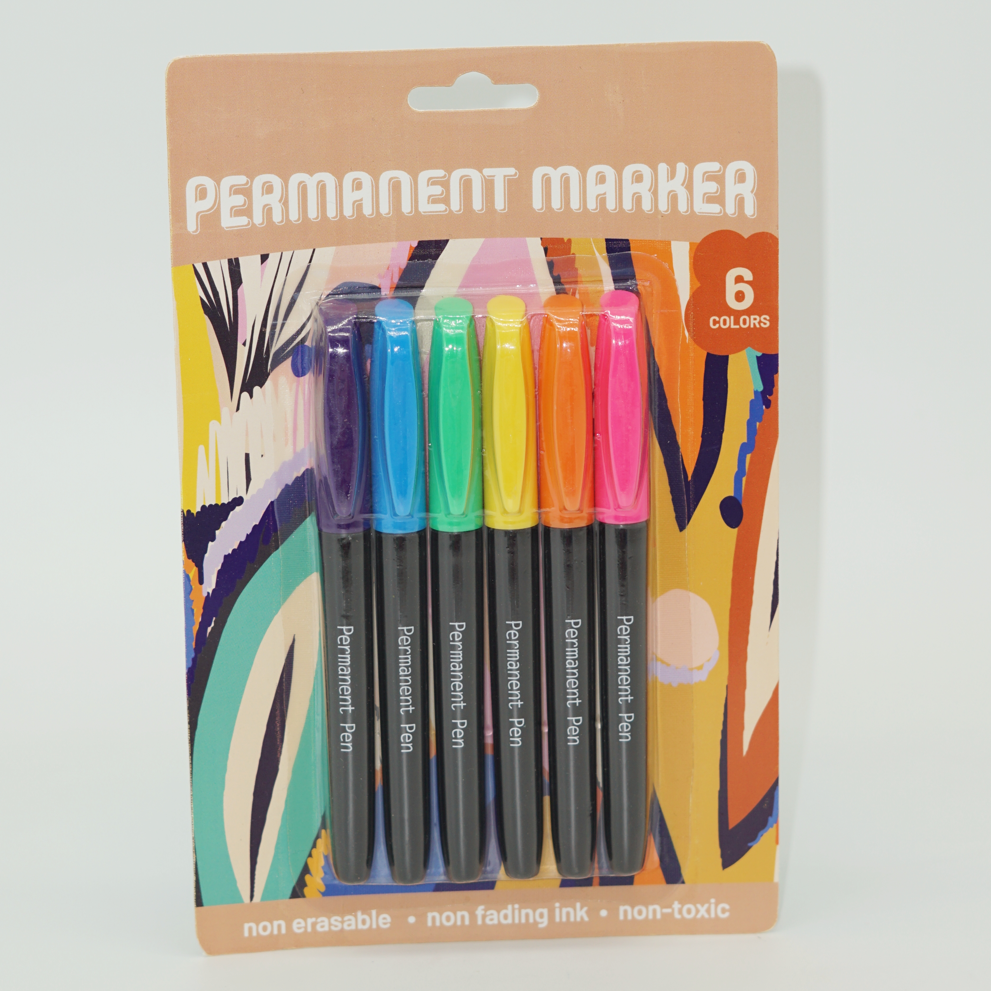 6 Colors Permanent Marker Pen with Clip Set Wholesale Customization Factory 2