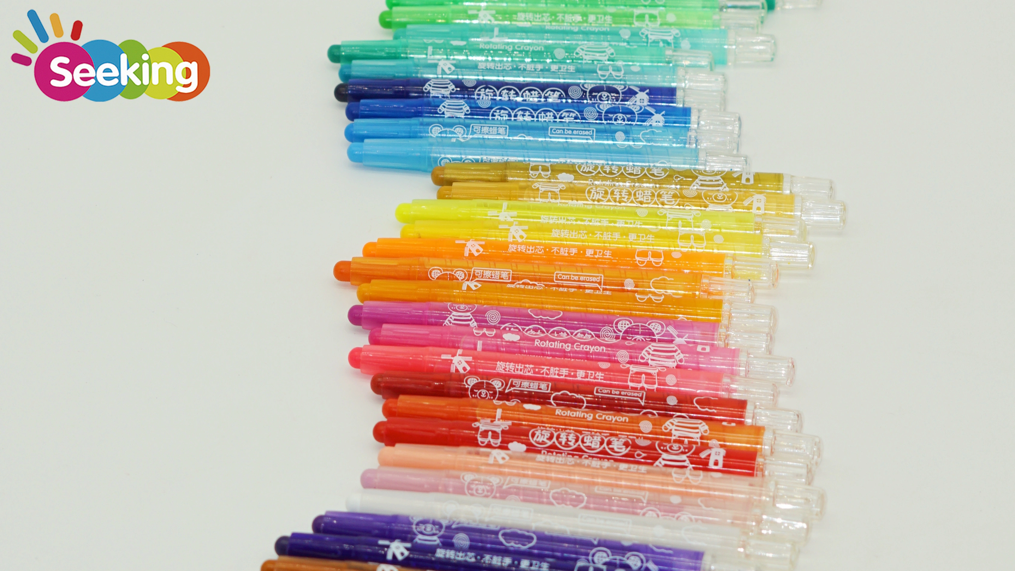 Juego de crayones plásticos giratorios de alta calidad de 12/24 colores para personalización al por mayor. 1
