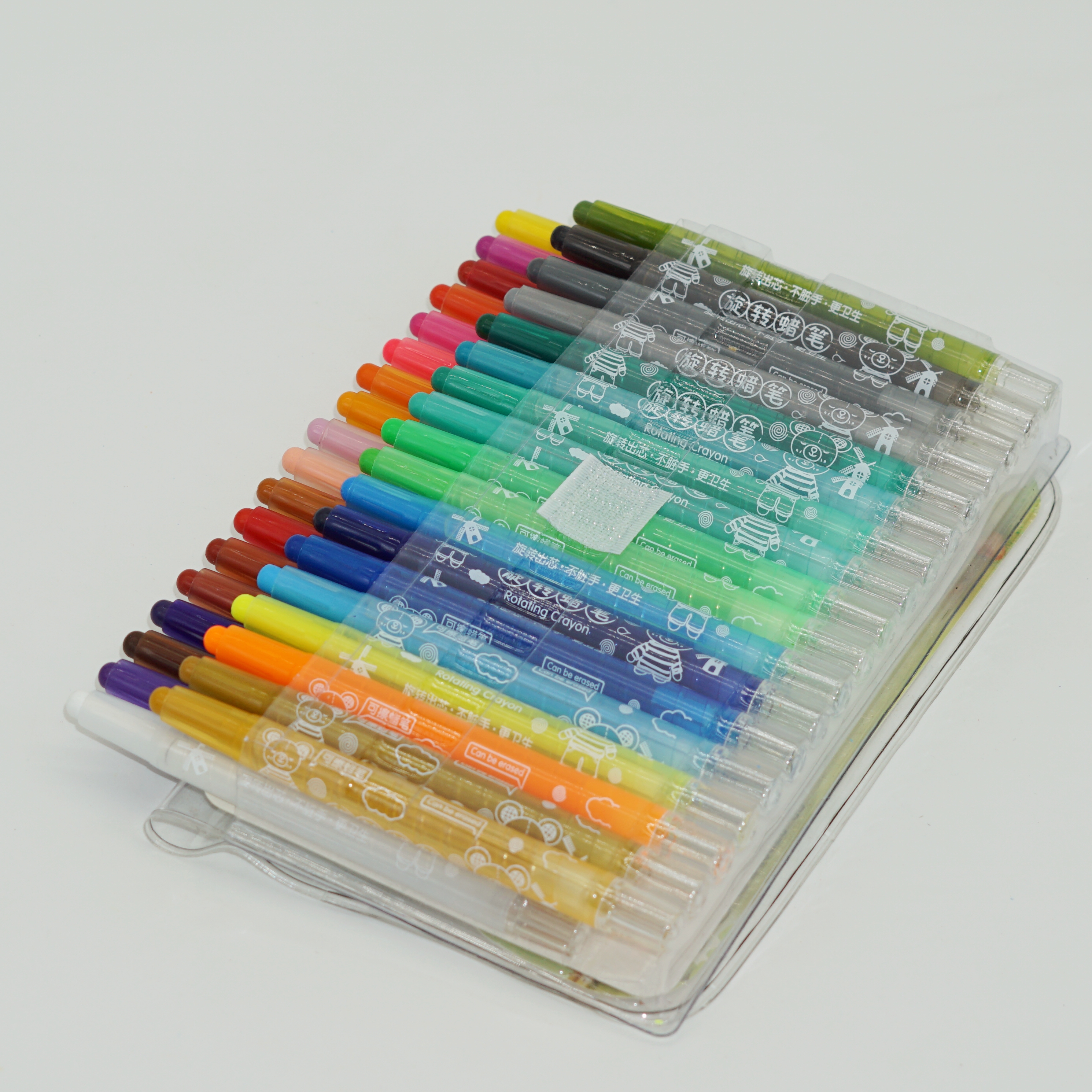 High Quality 12/24 Colors Twistable Plastic Crayons Set for Wholesale Customization 2