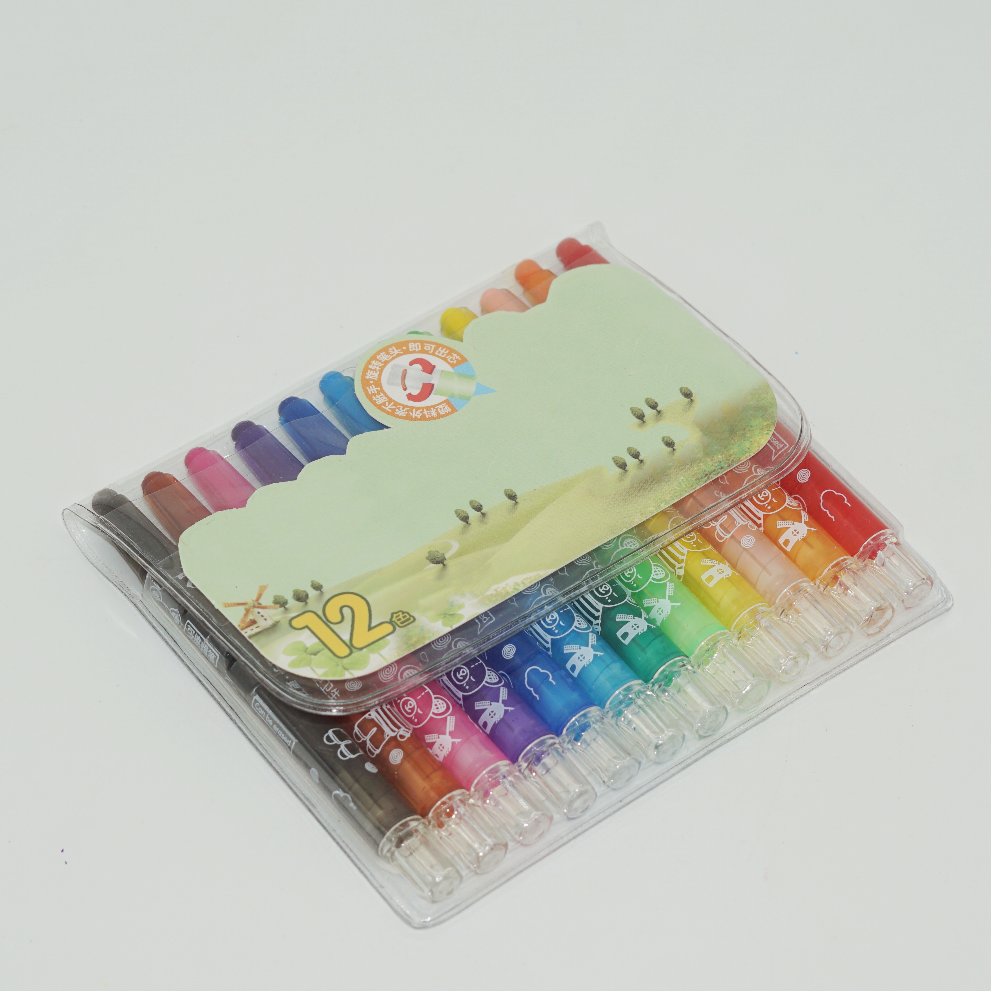 High Quality 12/24 Colors Twistable Plastic Crayons Set for Wholesale Customization1 2