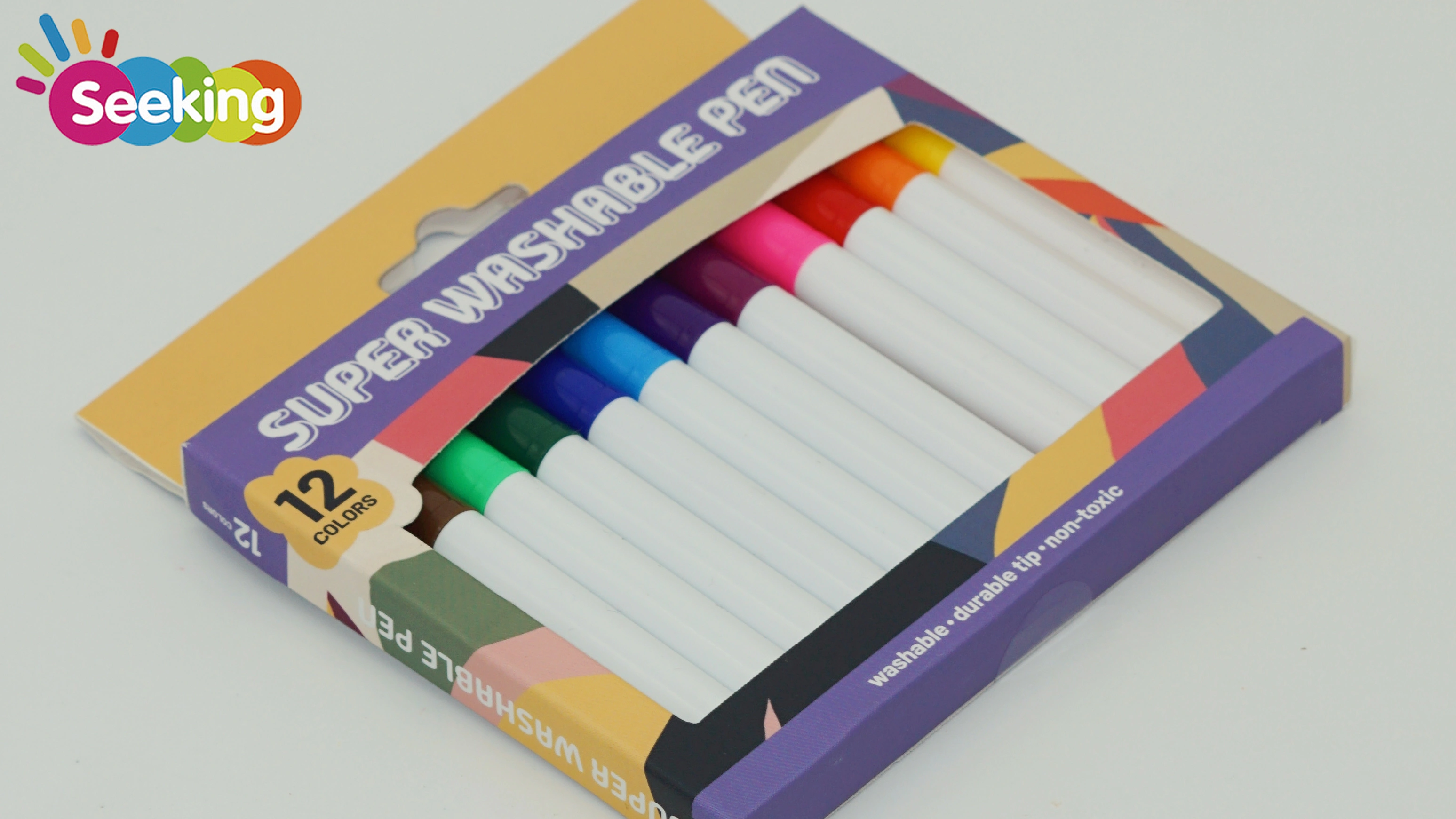 Juego de 12 bolígrafos de acuarela súper lavables de colores, proveedor de personalización al por mayor 1