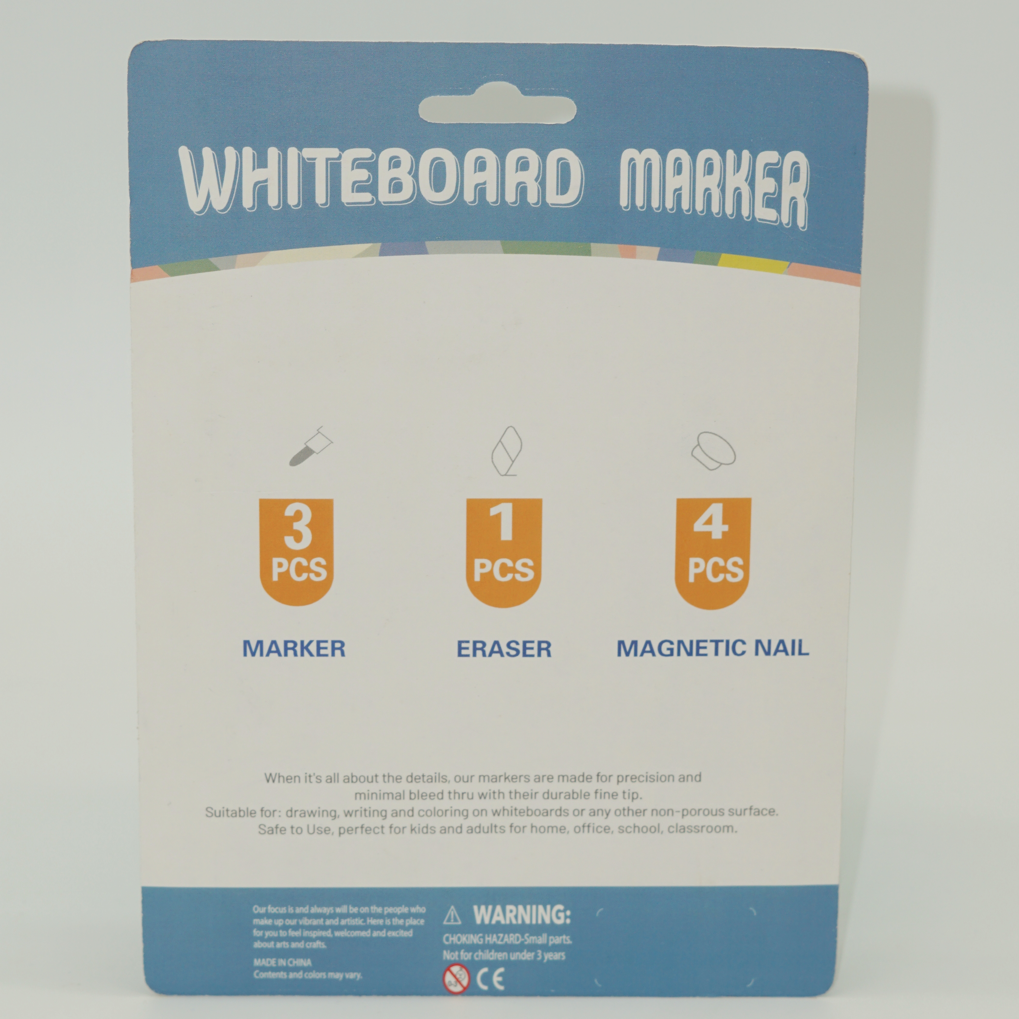 3 Colors Whiteboard Pen with Magnetic Eraser and Nails Set Classic Whiteboard Marker Set 4