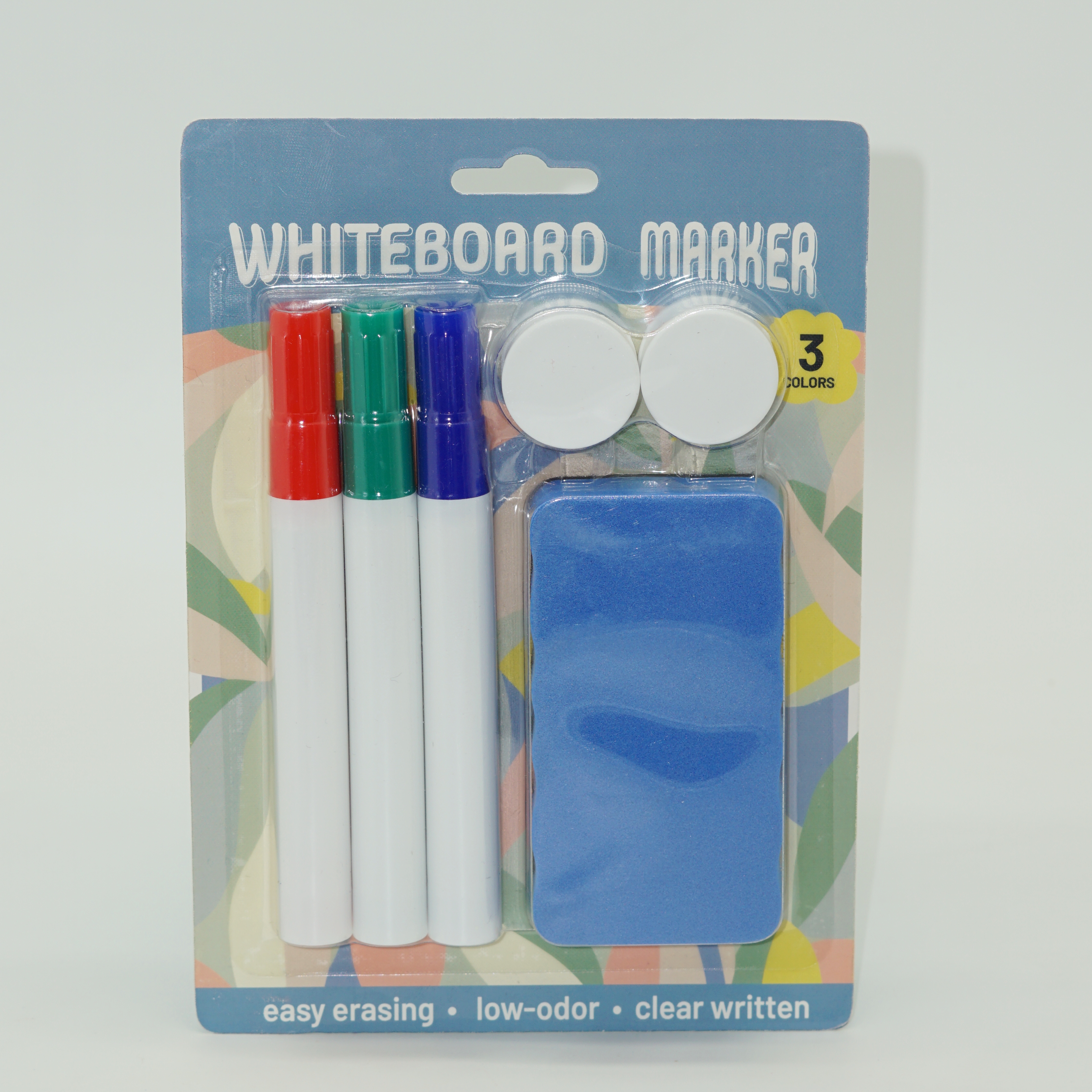 3 Colors Whiteboard Pen with Magnetic Eraser and Nails Set Classic Whiteboard Marker Set 2