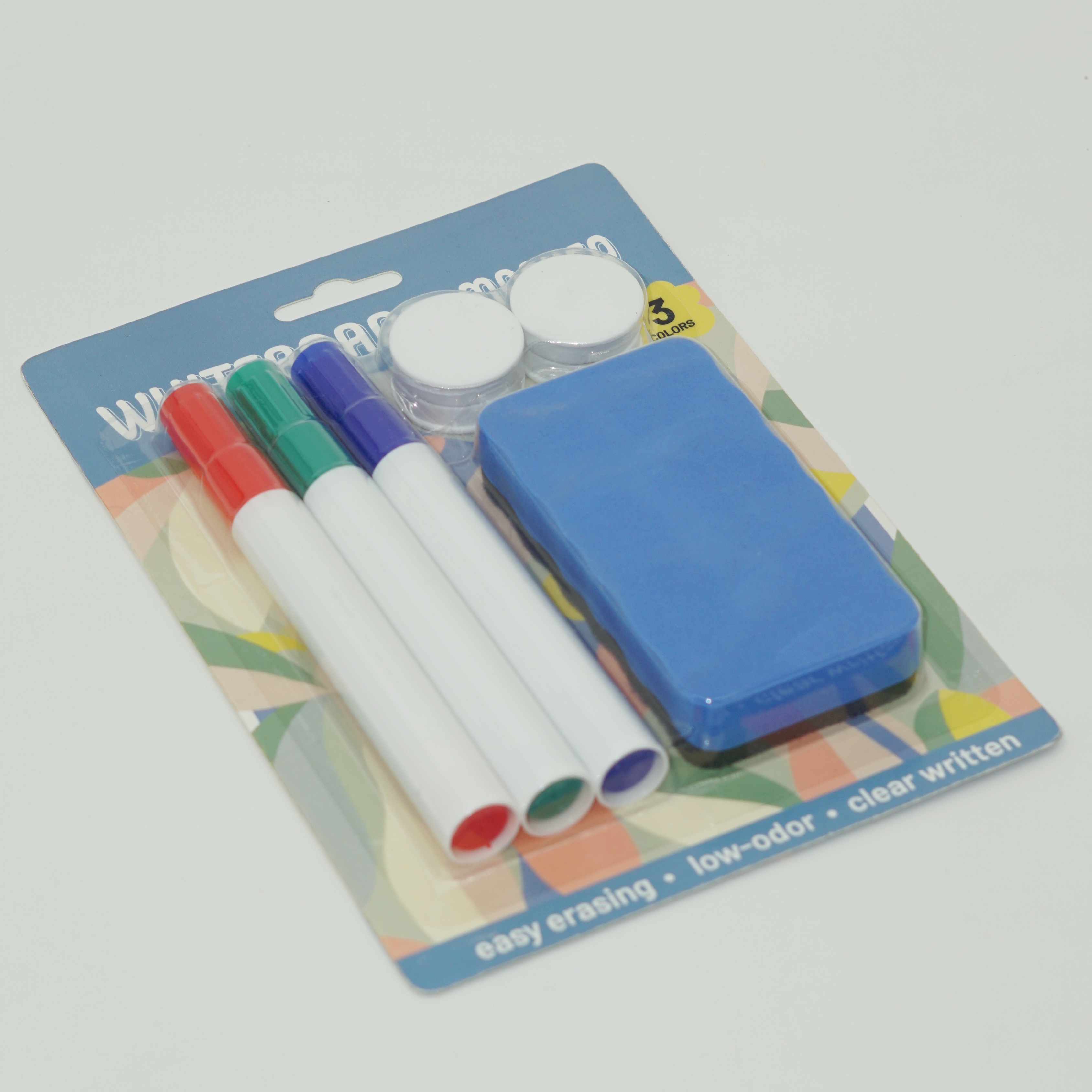 3 Colors Whiteboard Pen with Magnetic Eraser and Nails Set Classic Whiteboard Marker Set 3
