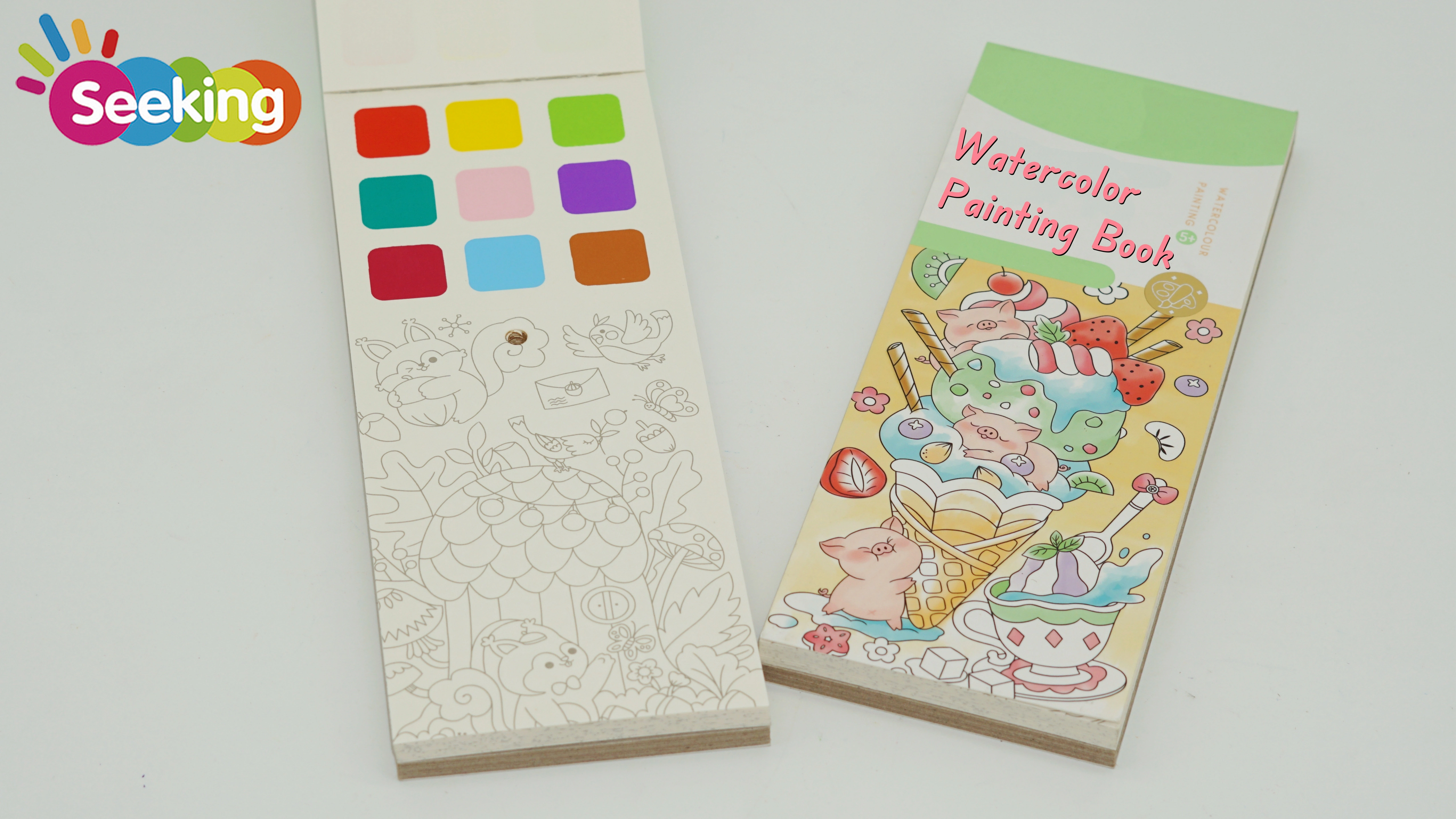Libro de acuarela de bolsillo con diferentes patrones, bloc para colorear de viaje, actividad de pintura sin ensuciar para niños, suministros de arte 1