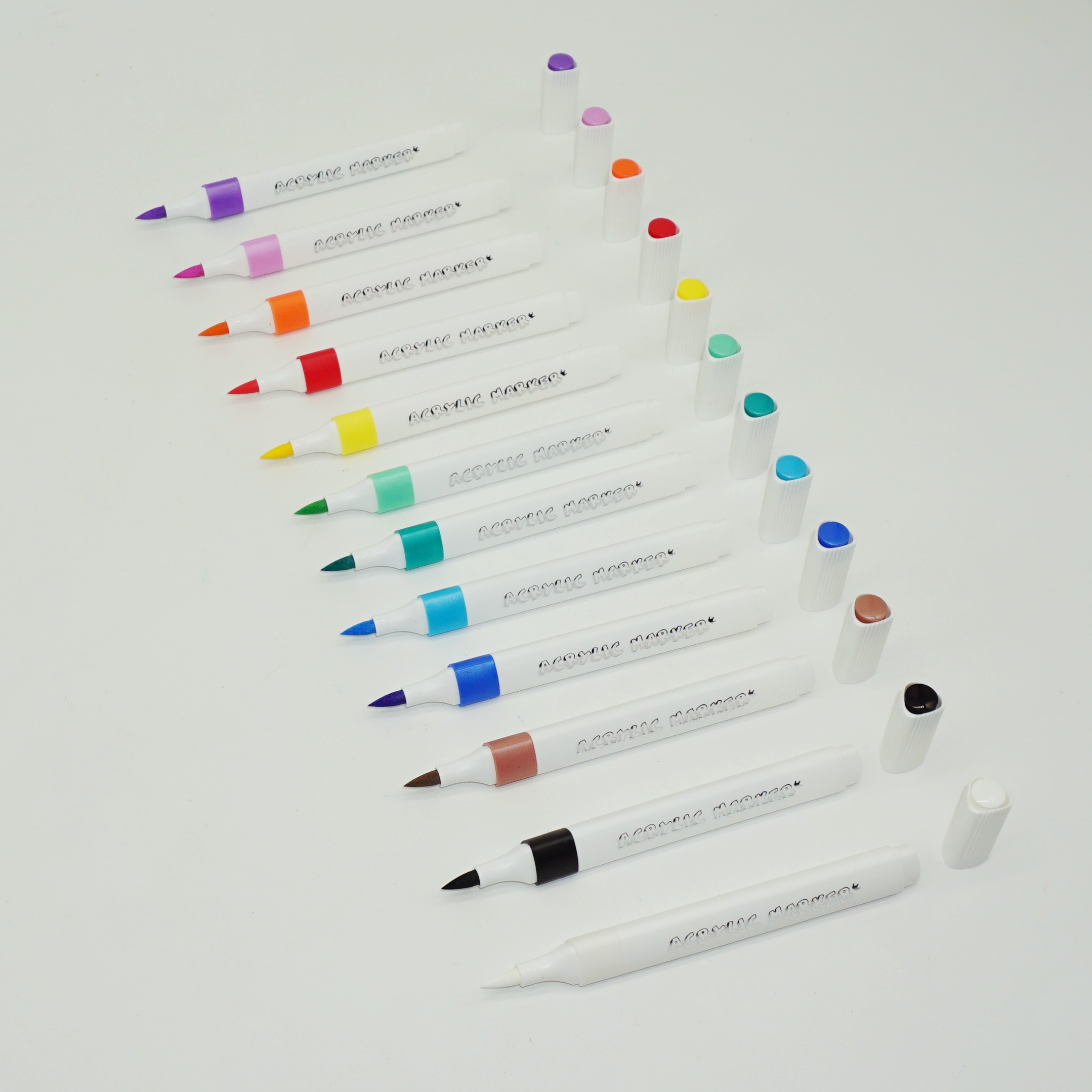 Bộ hộp bút lông Acrylic 12 màu đầu cọ mềm chất lượng cao tùy chỉnh bán buôn 5