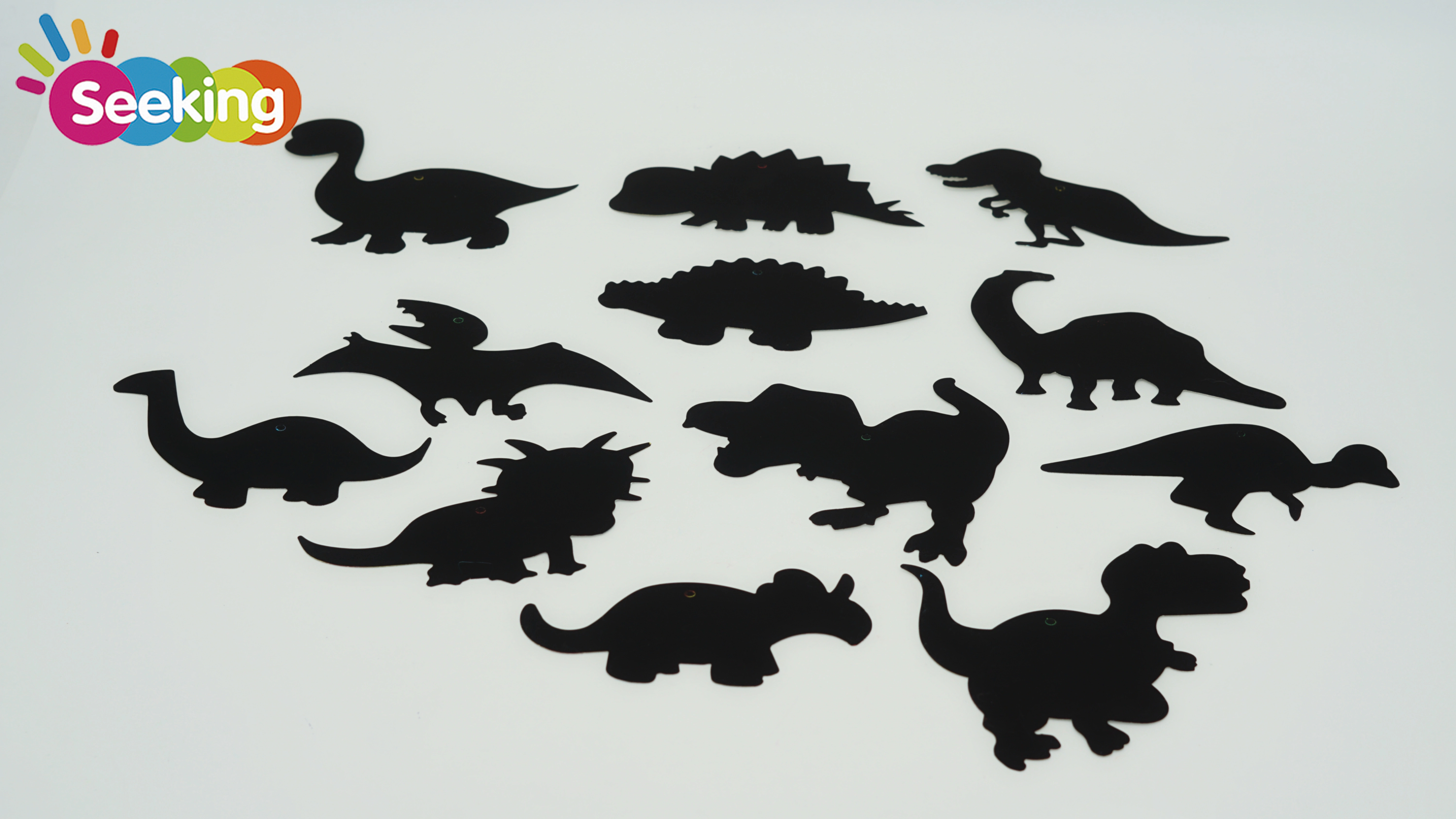 Marcapáginas de dinosaurios DIY, venta al por mayor, papel para rascar colorido, forma especial, para niños. 1