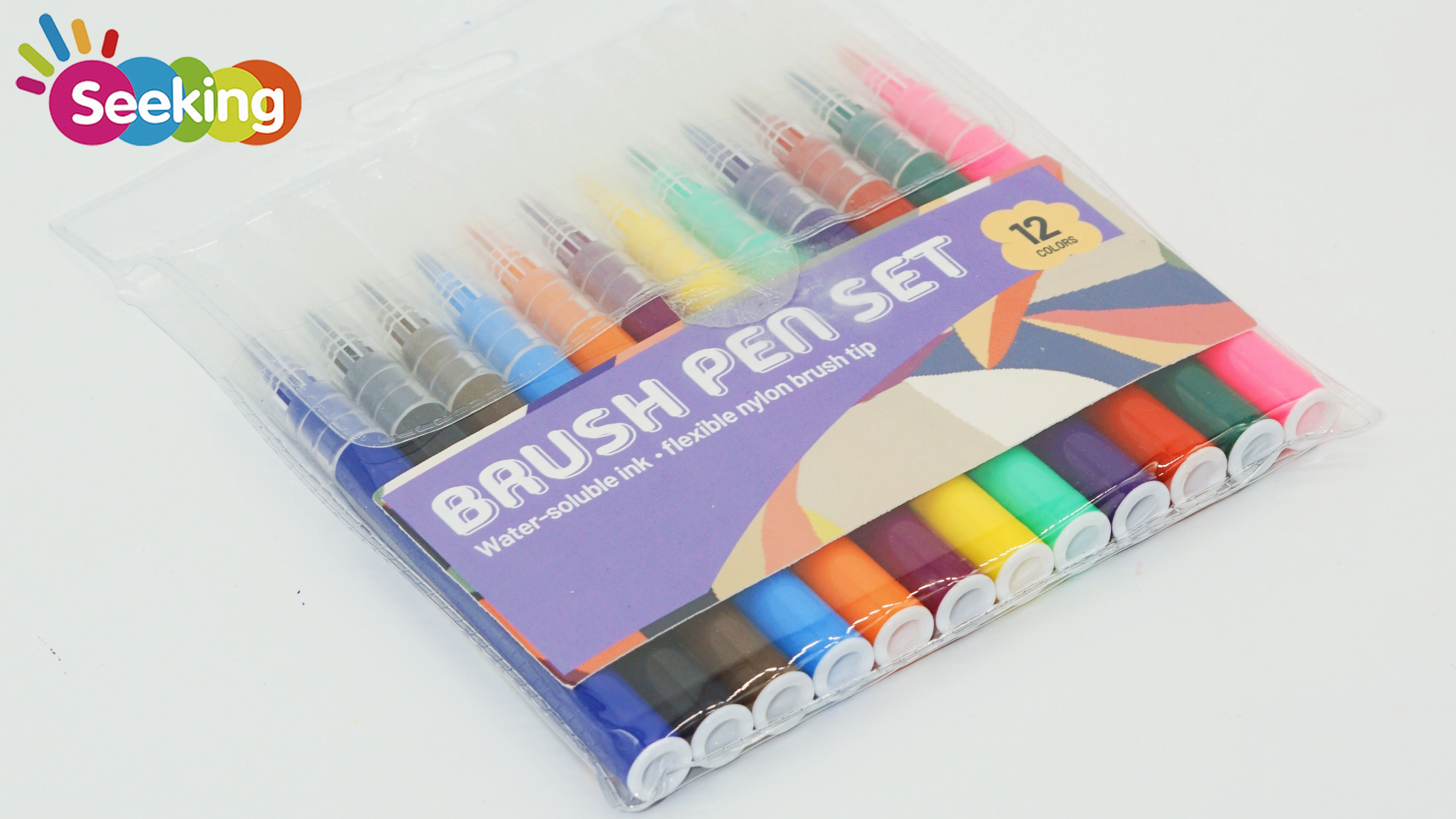 Fabricante de juego de bolígrafos de acuarela con punta de pincel de 12 colores de alta calidad 1