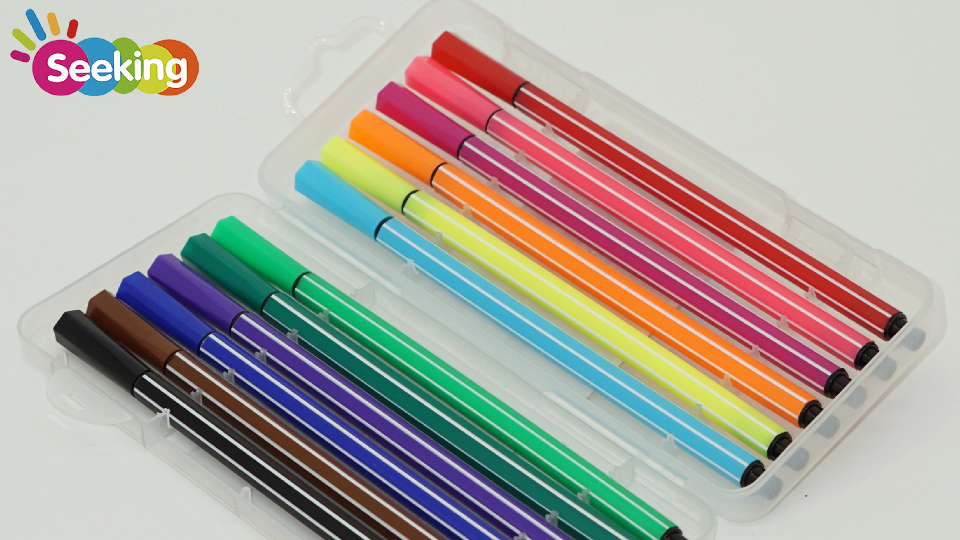 Bolígrafo de punta fina de alta calidad, 12 colores, escritura suave, juego de papelería 1