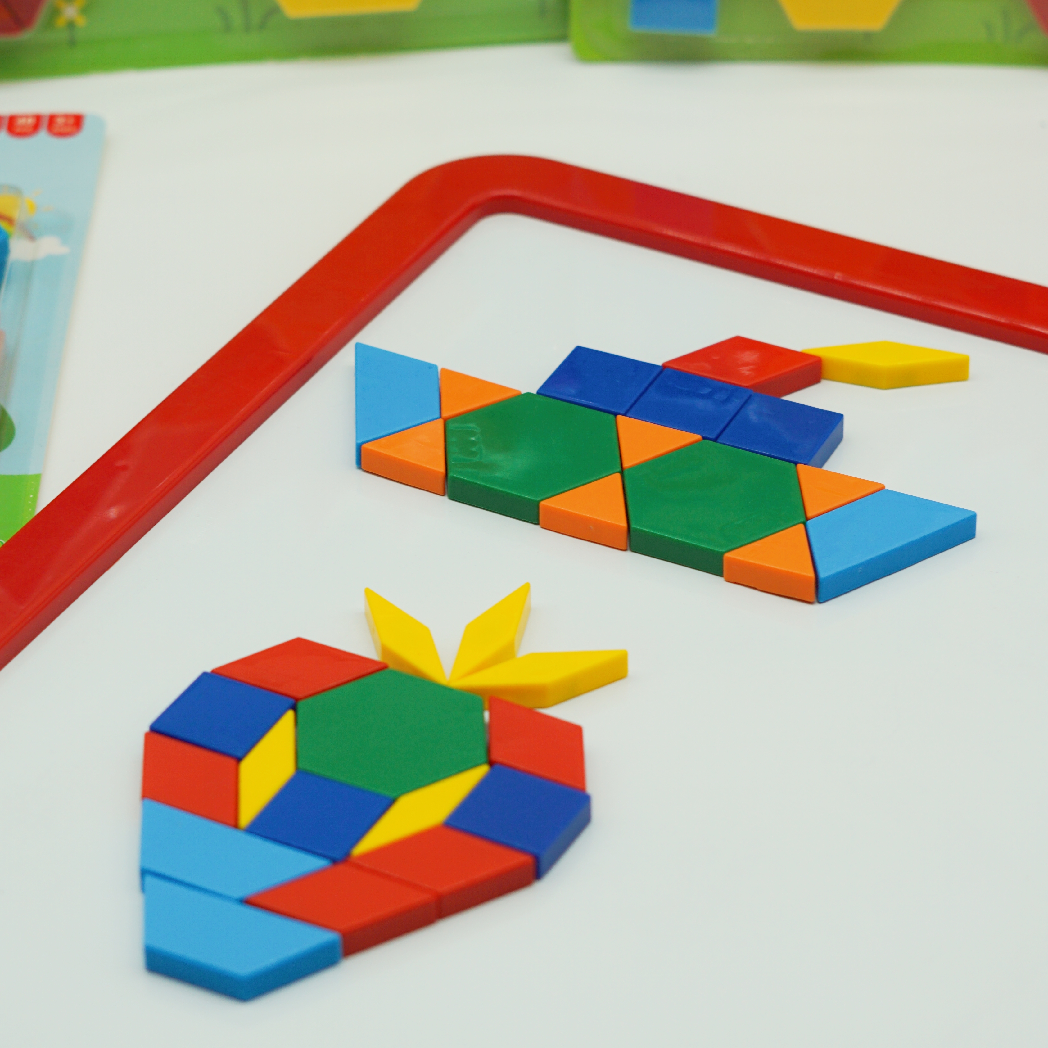 Manufacturer Wholesale High Quality Rainbow Pattern Blocks Set for Children Learning Educational Toy Set Fridge Magnets 3