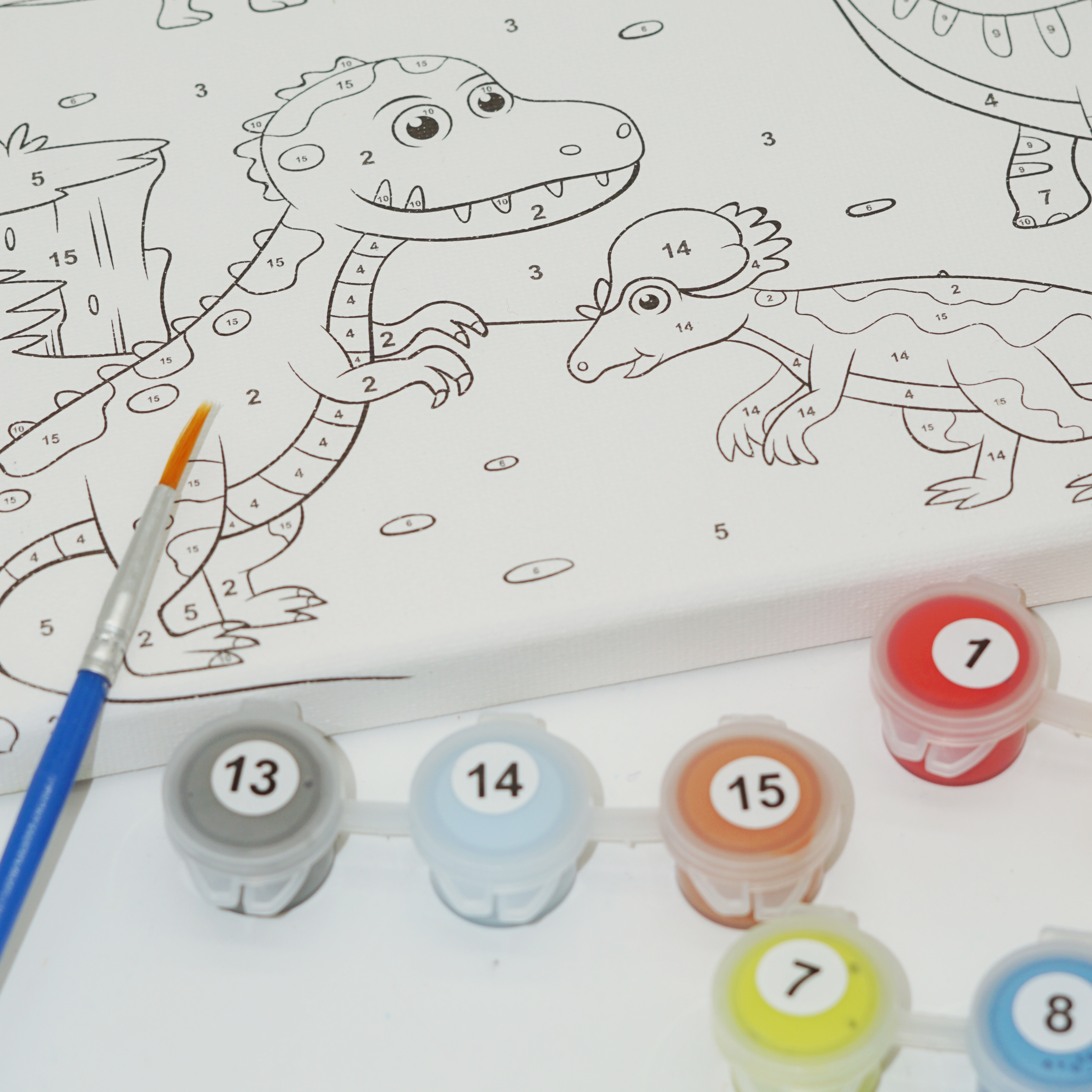 Оптовый индивидуальный набор мини-красок на холсте своими руками, наборы для рисования цифрами на акриловой основе для детей, школьные принадлежности 8