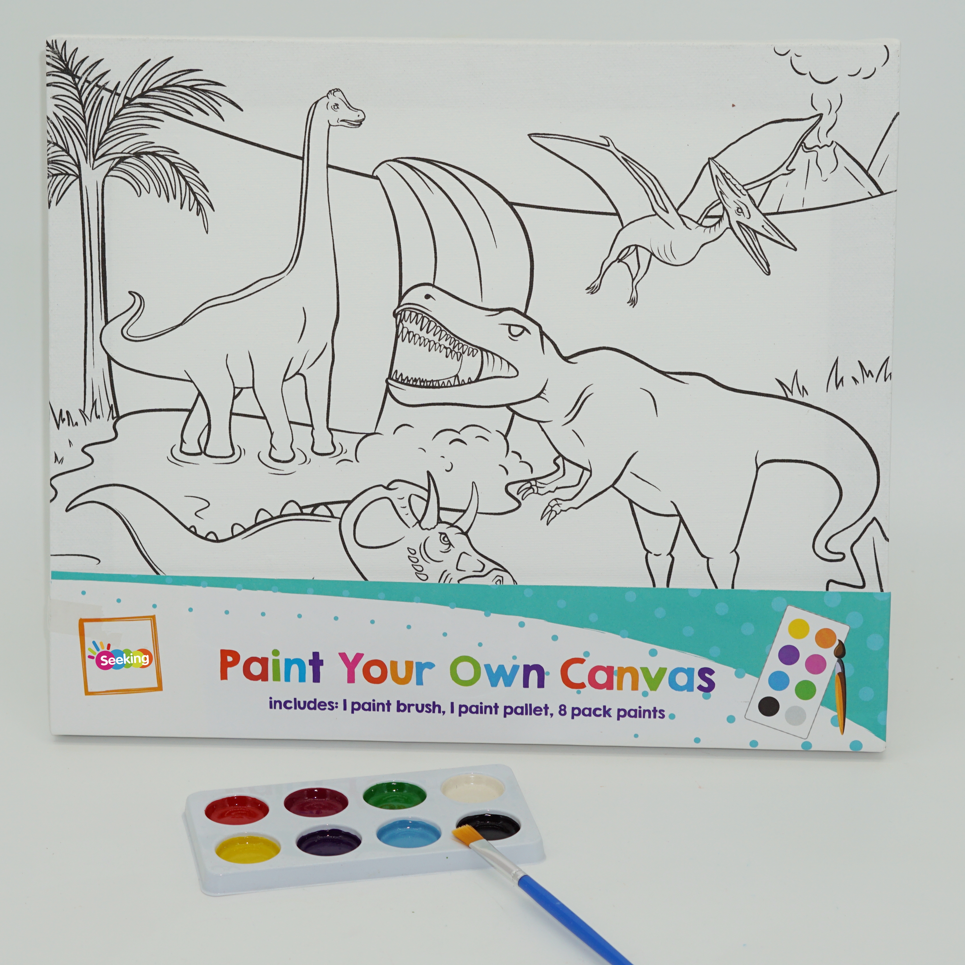 Hot Sale Wholesale Custom Canvas Painting Set with 8 Colors Paints for Children School Supplies 2
