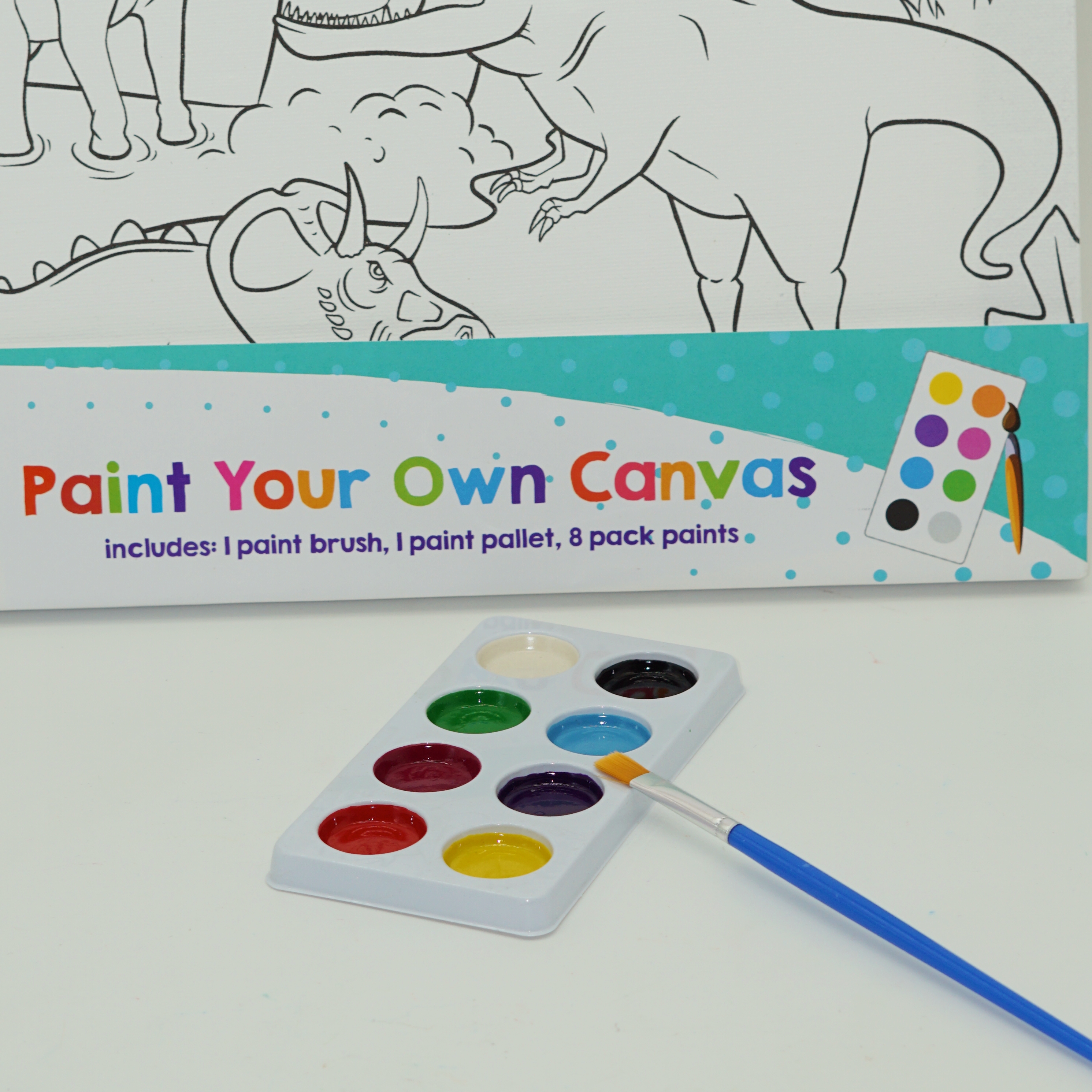 Hot Sale Wholesale Custom Canvas Painting Set with 8 Colors Paints for Children School Supplies 4