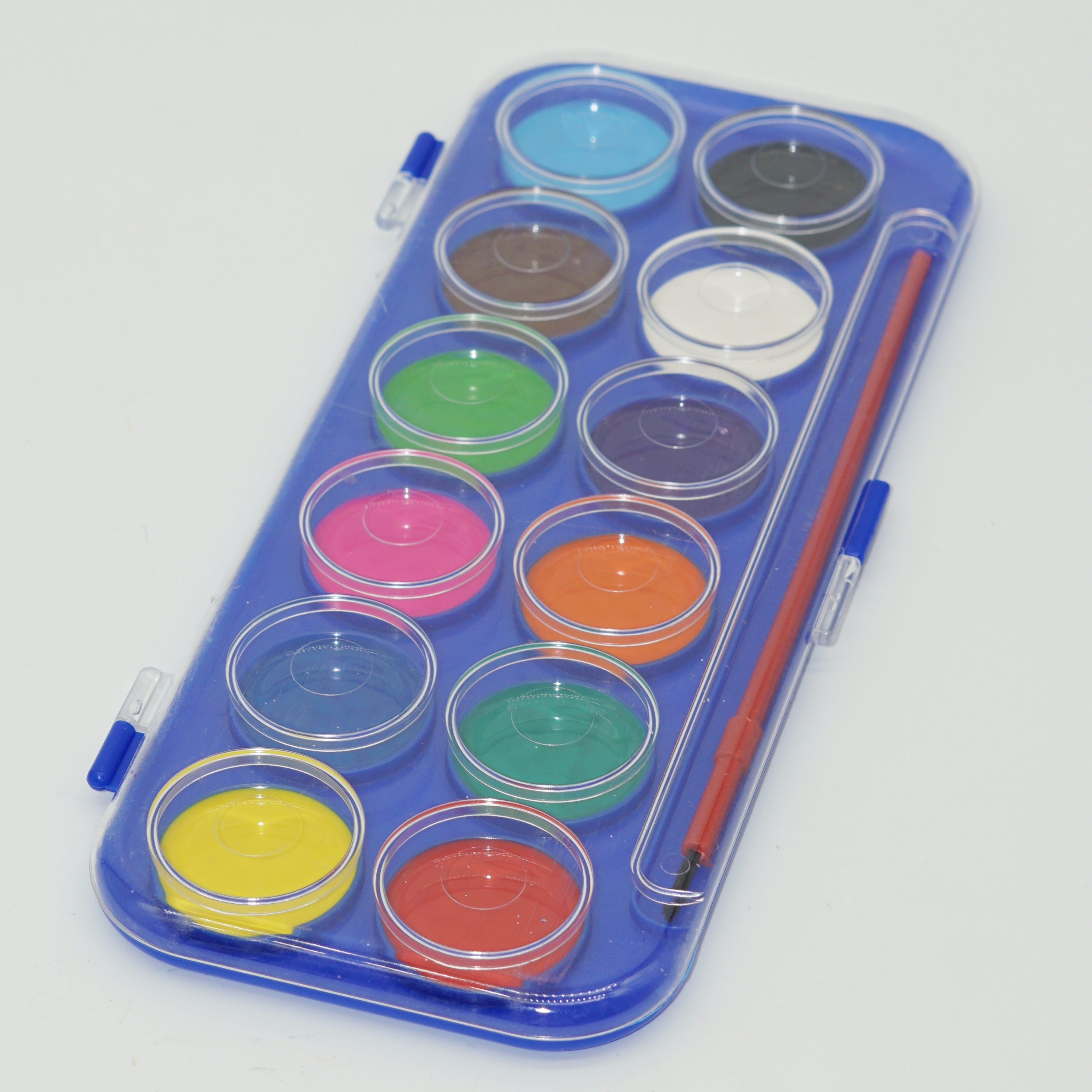 Manufacturer Wholesale 12 Colors Semi-moist Watercolor Set with Brush for School Supplies 2
