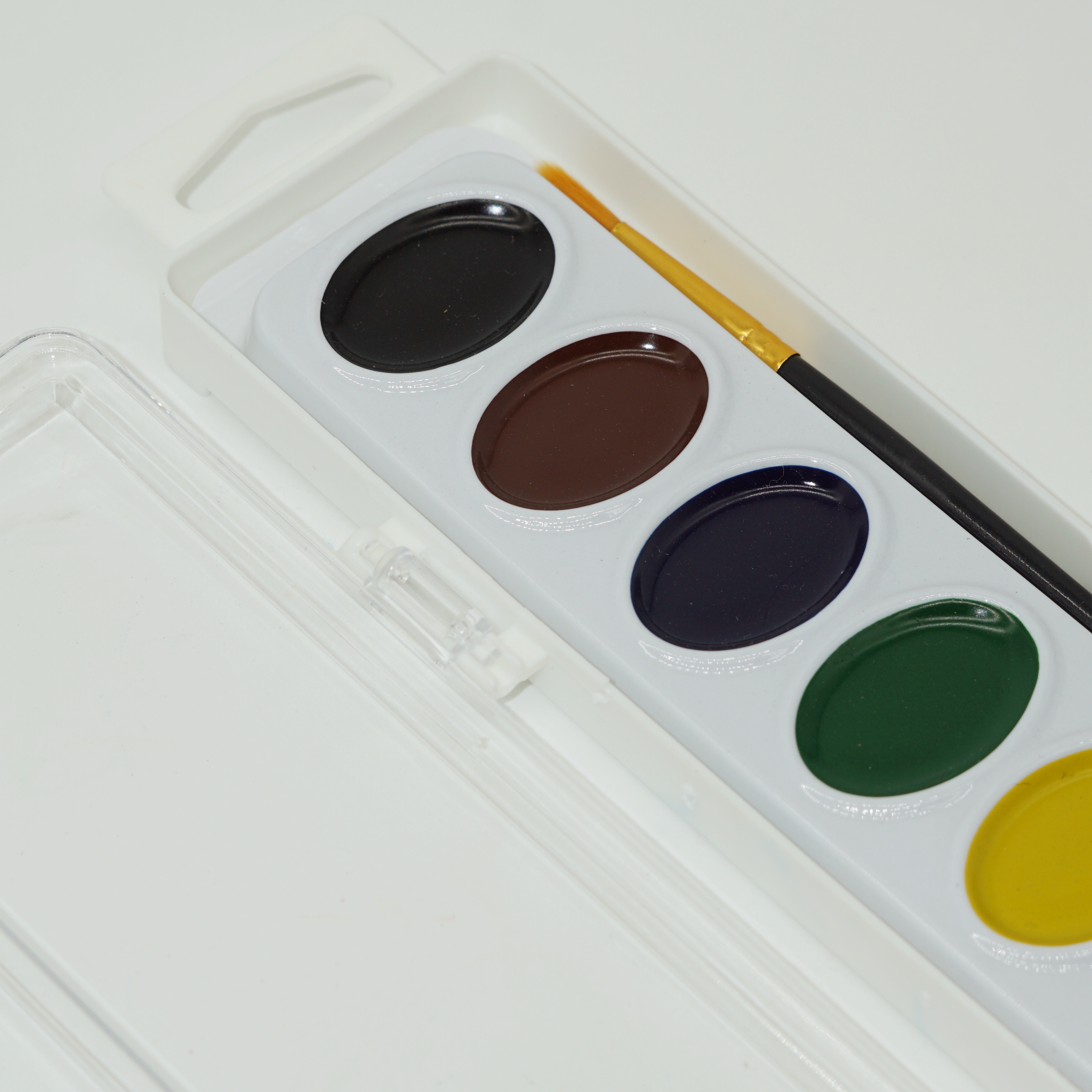 Factory Price Wholesale Custom Supplier of 8 Colors Semi-moist Watercolor Paint Set with Brush 3