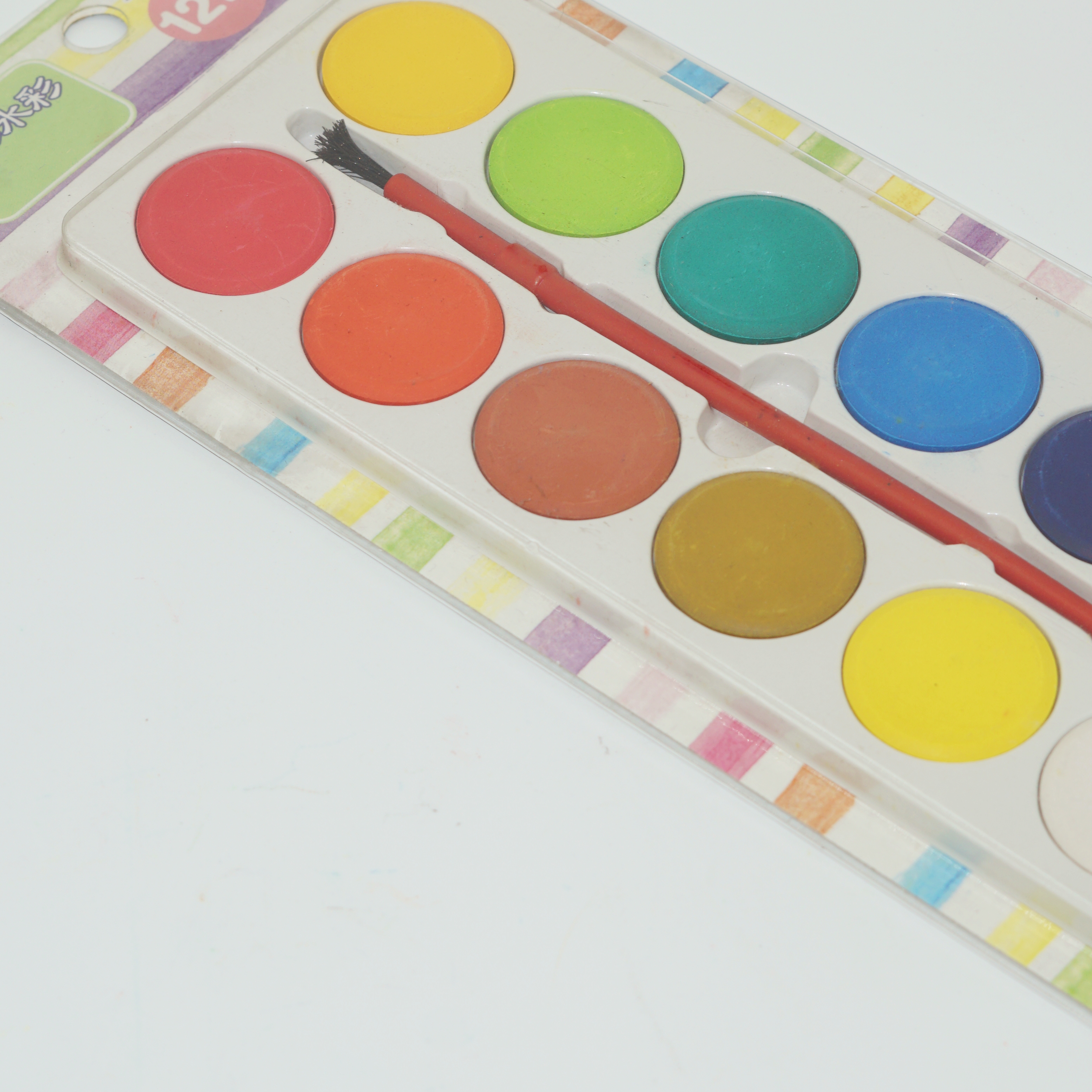 Custom Package Wholesale 12 Colors Solid Watercolor Set for Children Stationery Gift 3