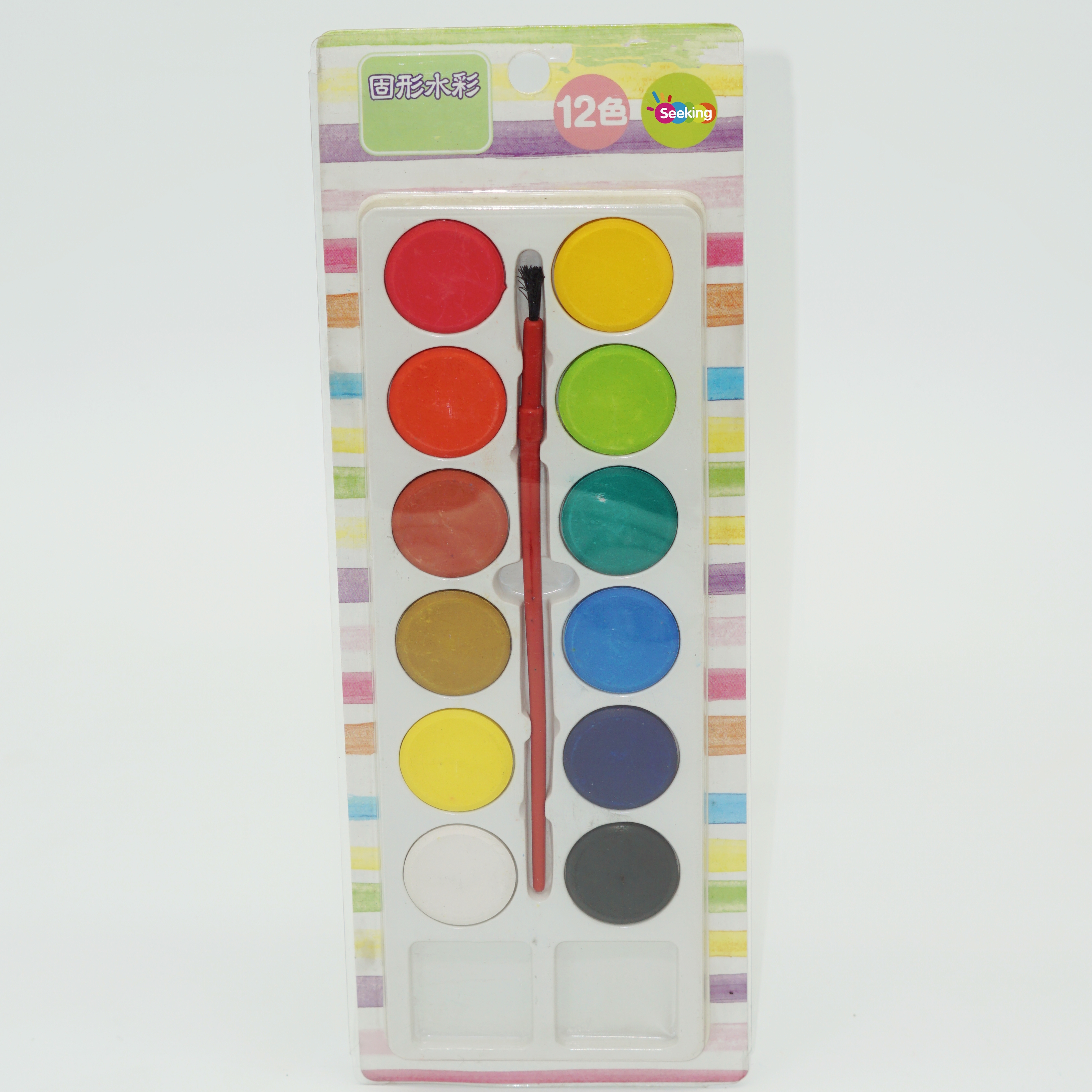 Custom Package Wholesale 12 Colors Solid Watercolor Set for Children Stationery Gift 2