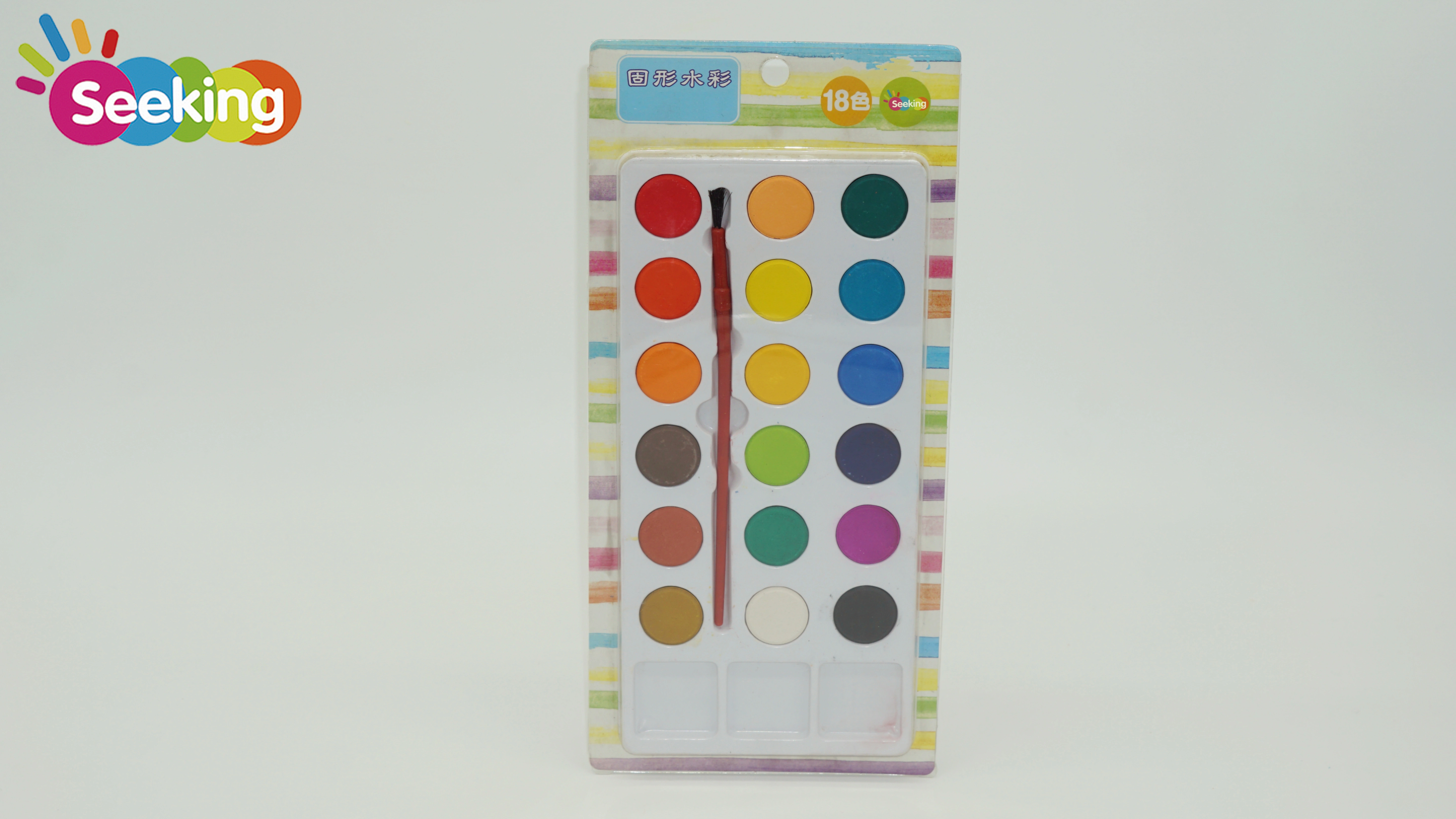 Paquete personalizado al por mayor, juego de acuarela sólida de 18 colores para regalo de papelería infantil 1