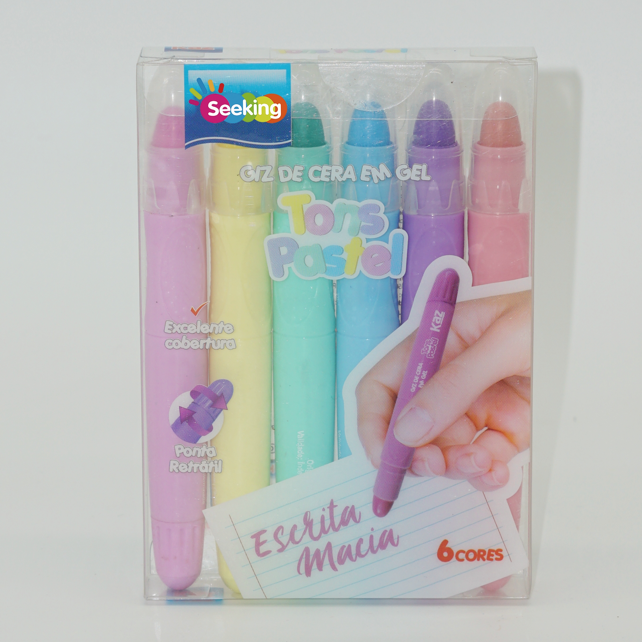 Partihandel 6 färger giftfria twistgelvaxkritor för barnmålning 6