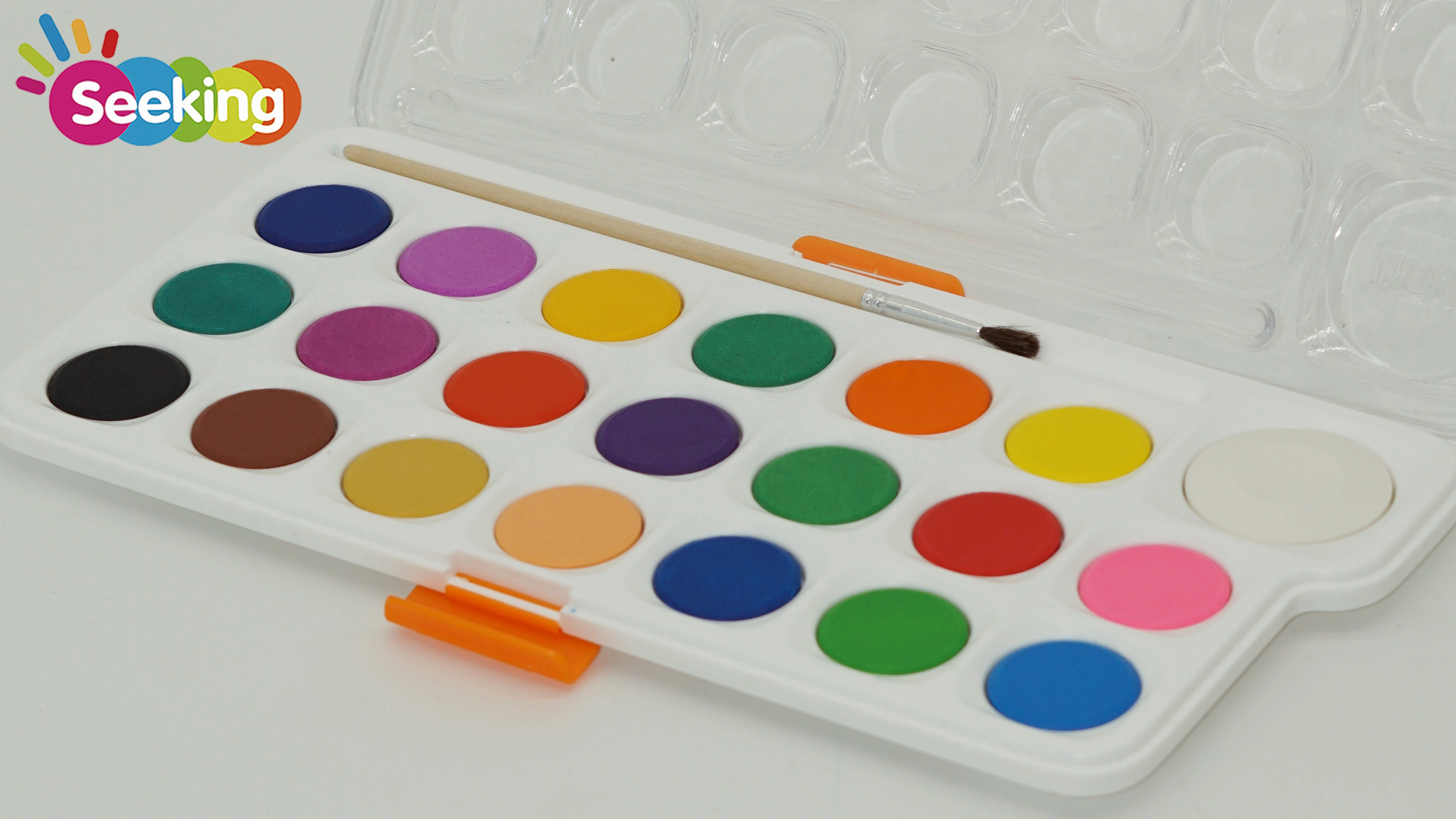 Juego de acuarelas sólidas de 21 colores con pincel, de alta calidad y al por mayor. 1