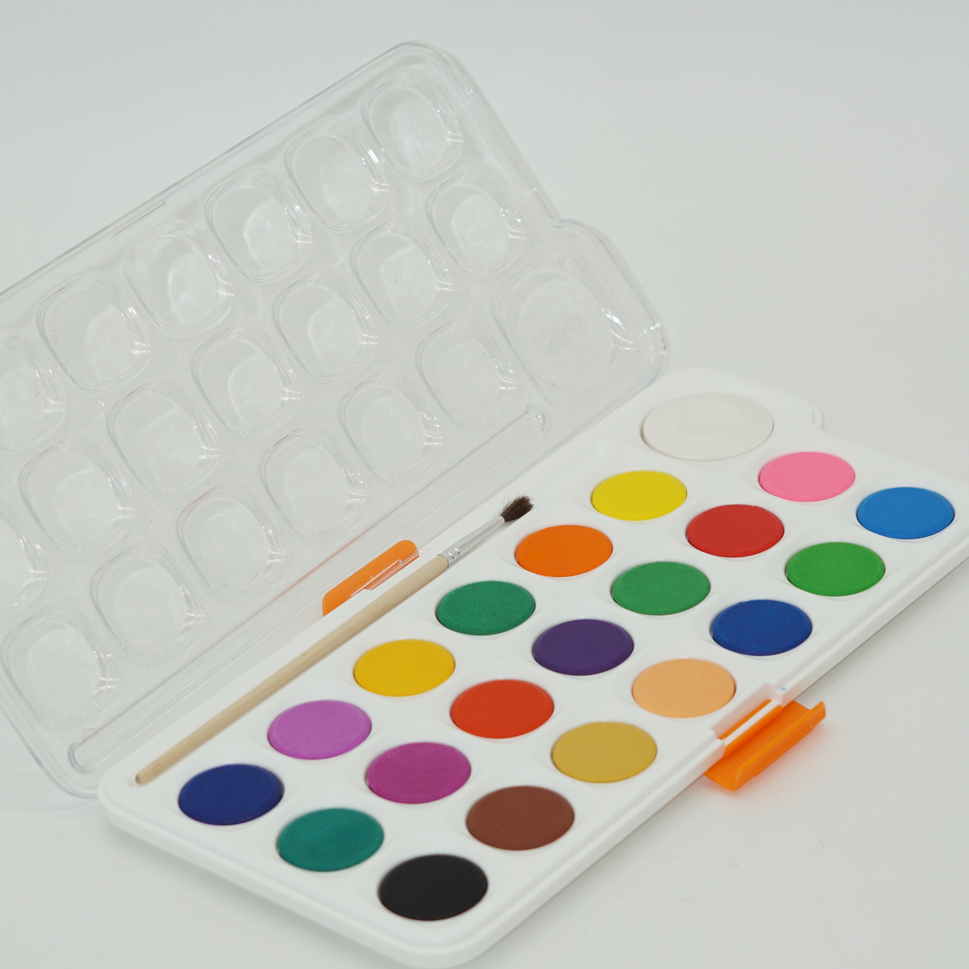 High Quality Wholesale 21 Colors Solid Watercolor Paint Set with Paintbrush 5
