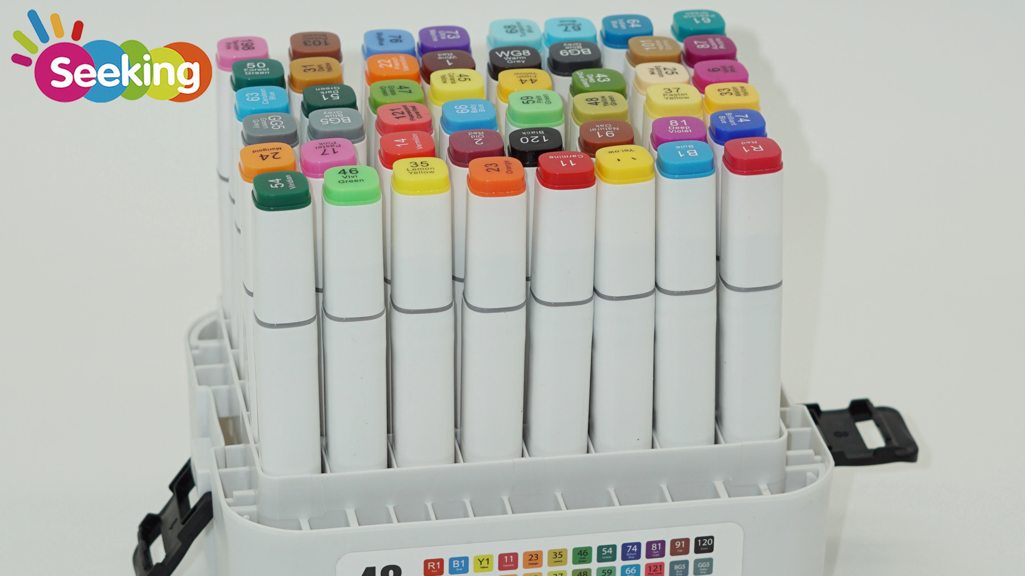 Tinta y embalaje de alta calidad. Juego de 48 rotuladores de alcohol de doble punta para artistas y niños. 1