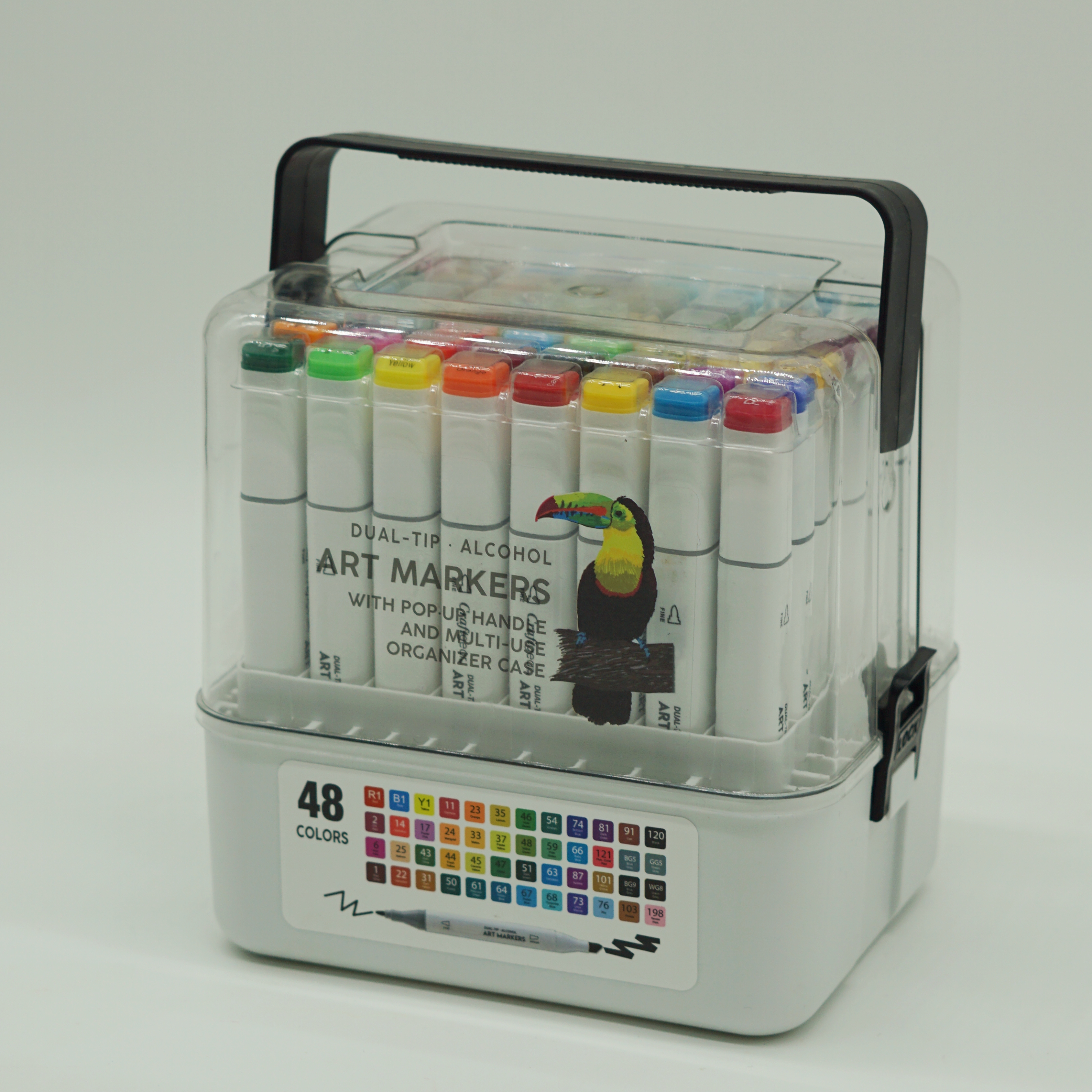 High-quality Ink and Packaging 48 Colors Double-ended Alcohol Marker Box Set for Artist and Children 2