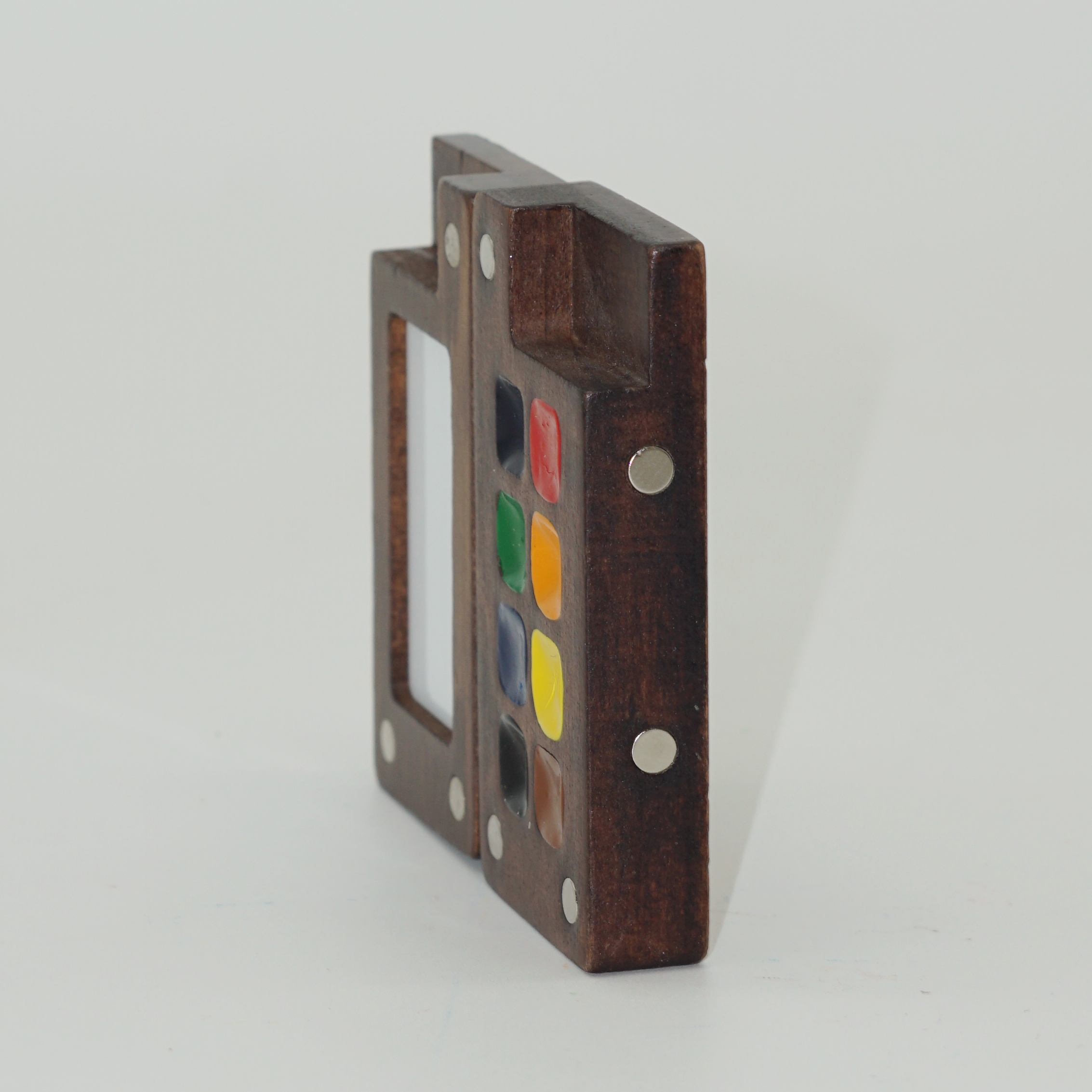 Wholesale Custom 8 Colors Mini Wooden Solid Watercolor Set Handmade easy for carry Draw-paint or Sketch from Nature 6